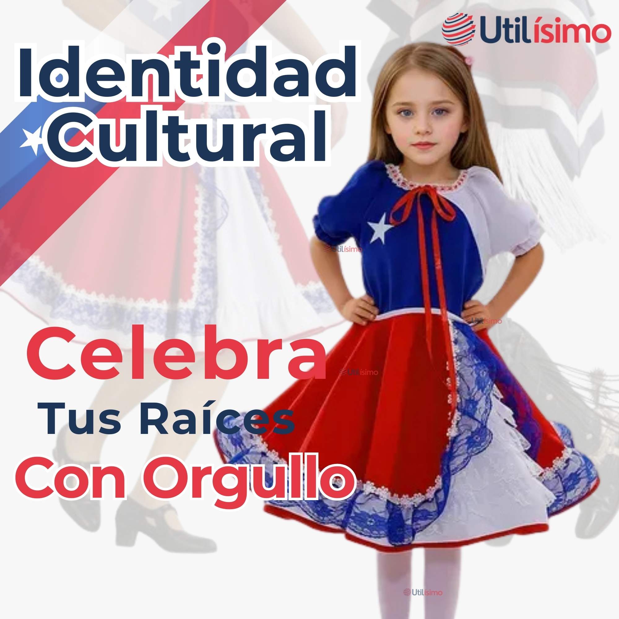 VESTIDO HUASA CHINITA NIÑA FIESTAS PATRIAS BANDERA CHILENA - 7