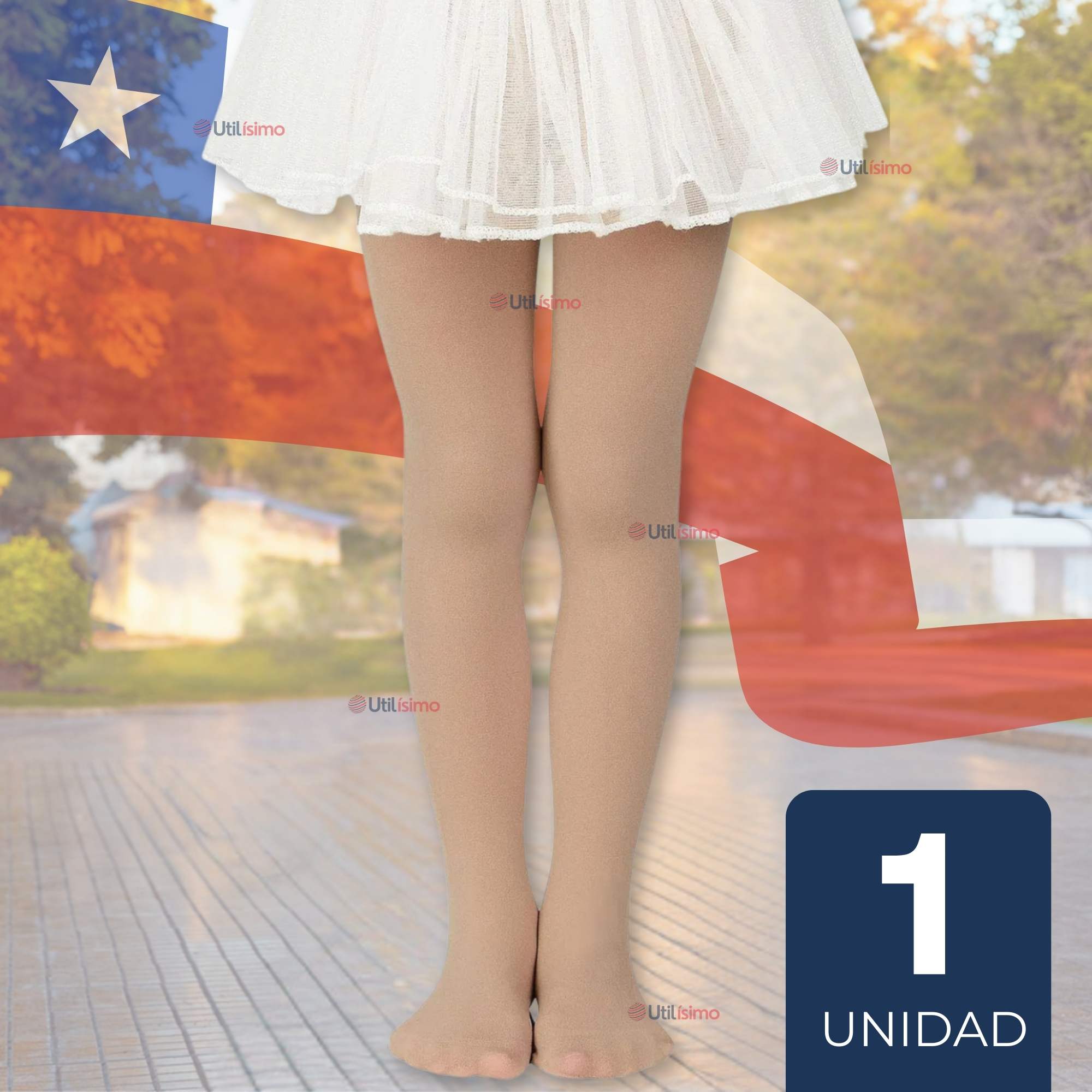 PANTYS PRIMERA CAPA BALLERINA COLOR PIEL PARA NIÑAS FIESTAS PATRIAS - 1