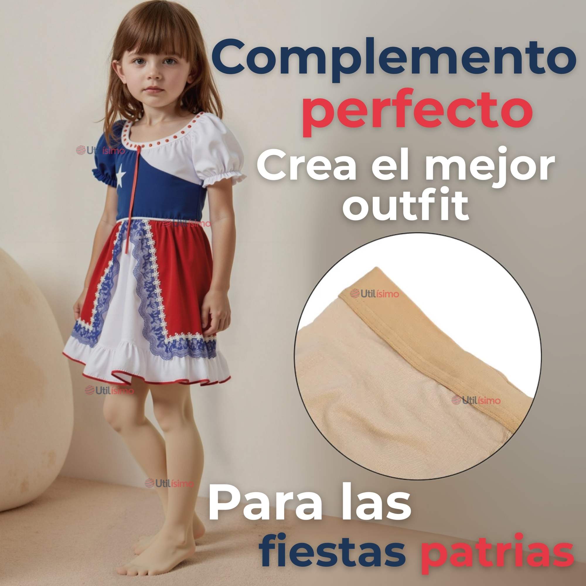 PANTYS PRIMERA CAPA BALLERINA COLOR PIEL PARA NIÑAS FIESTAS PATRIAS - 6
