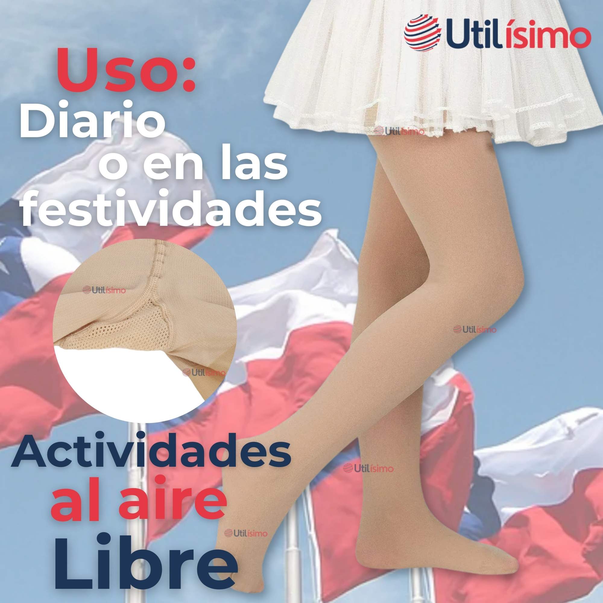 PANTYS PRIMERA CAPA BALLERINA COLOR PIEL PARA NIÑAS FIESTAS PATRIAS - 8