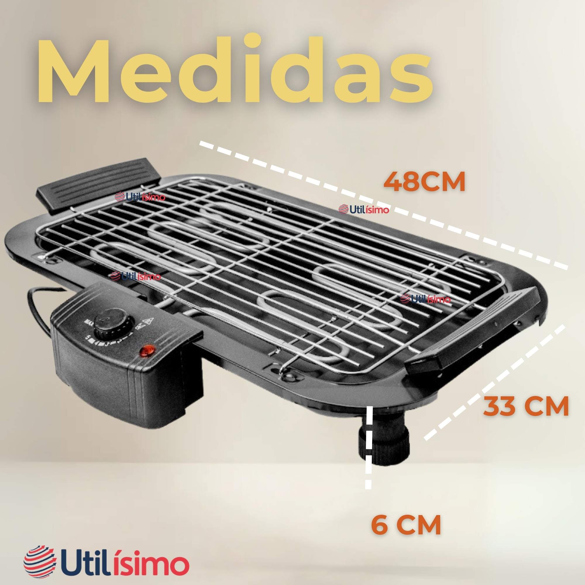 PARRILLERA ELÉCTRICA ASADOR 2000W DE POTENCIA ANTIADHERENTE NEGRO - 4