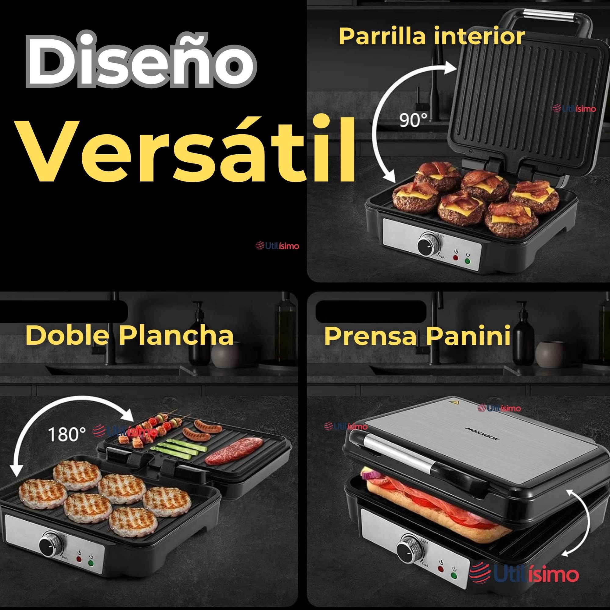 PLANCHA PARRILLERA ELÉCTRICA 2000W ASADORA DOBLE CARA ANTIADHERENTE - 5
