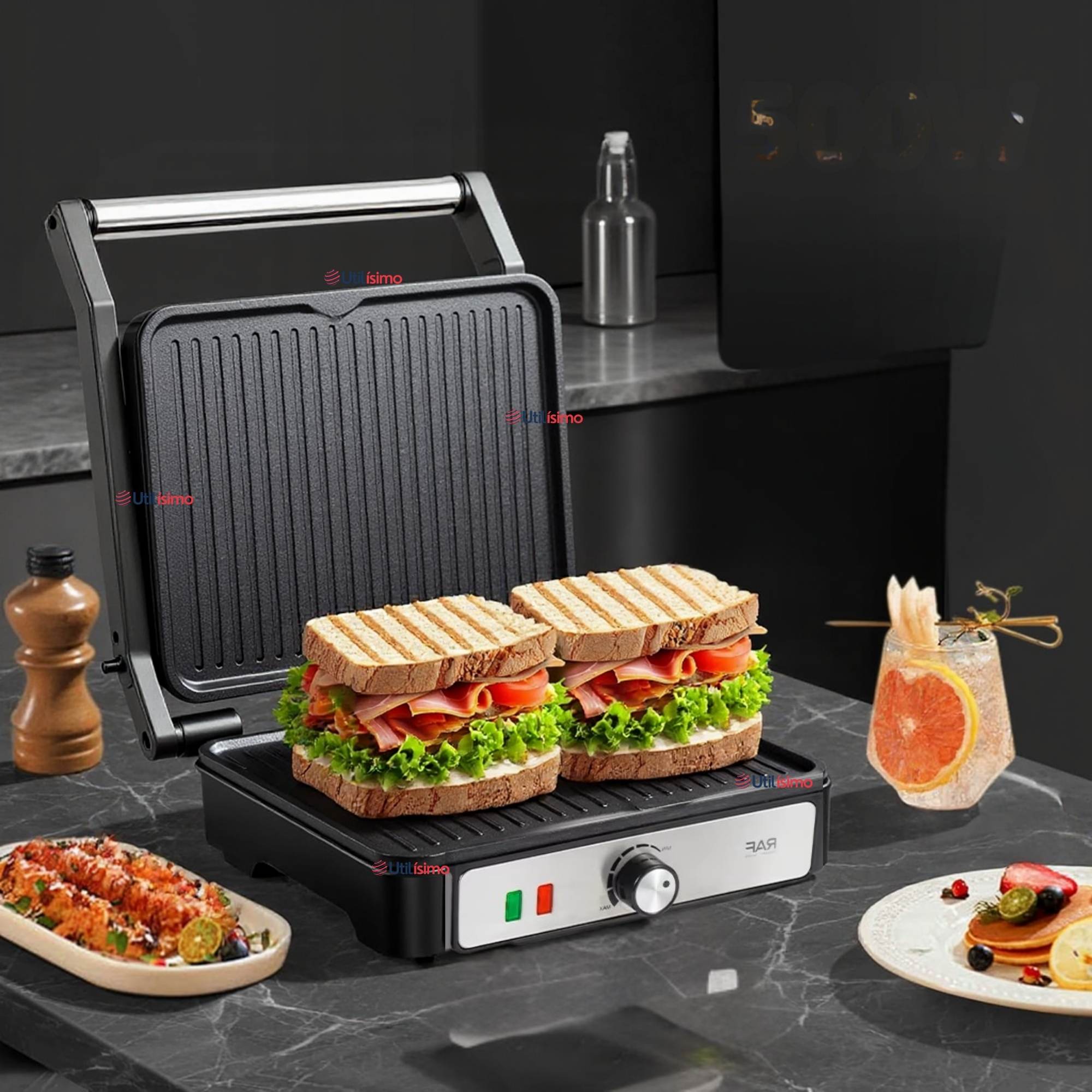 PLANCHA PARRILLERA ELÉCTRICA 2000W ASADORA DOBLE CARA ANTIADHERENTE - 1