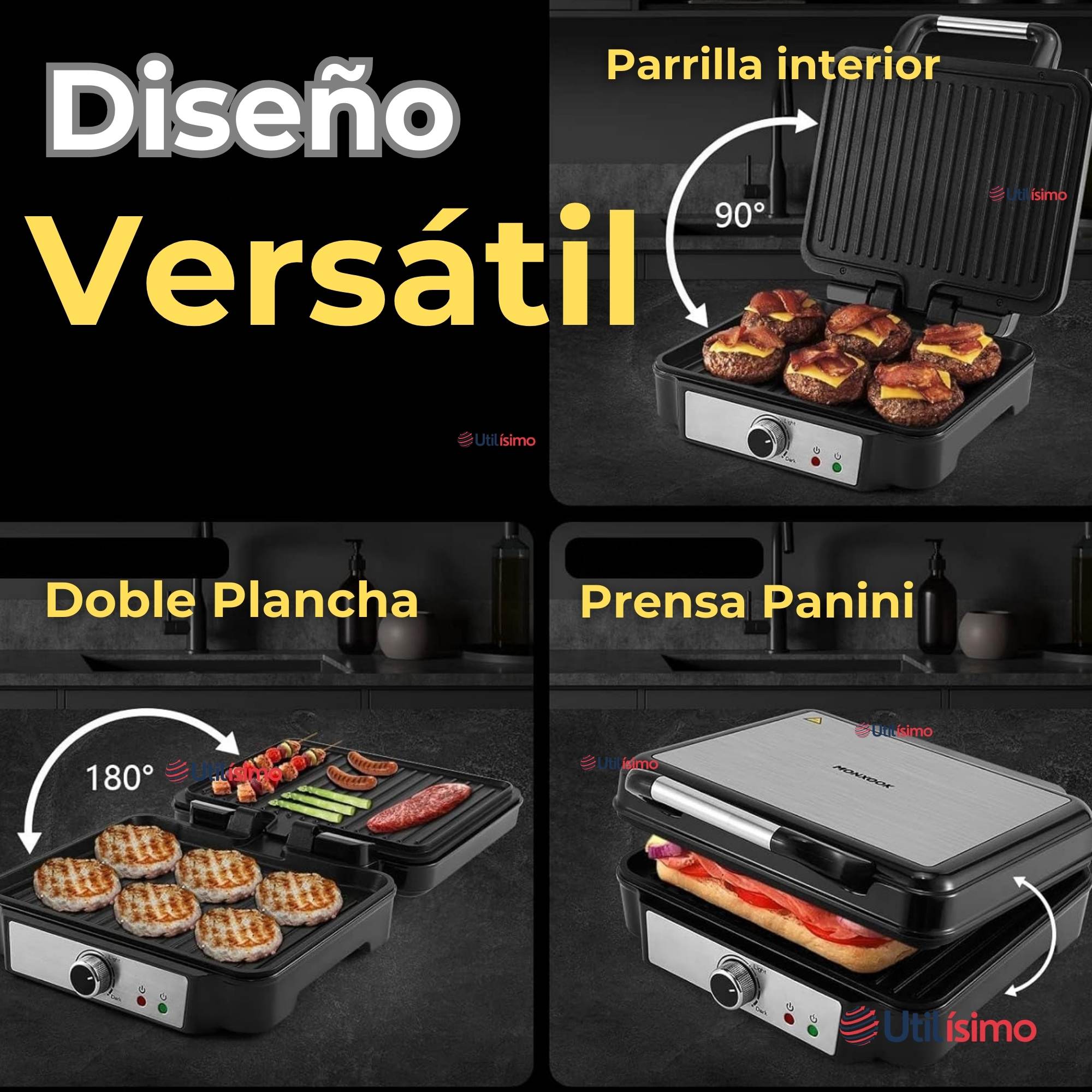 PLANCHA PARRILLERA ELÉCTRICA 2000W ASADORA DOBLE CARA ANTIADHERENTE - 5