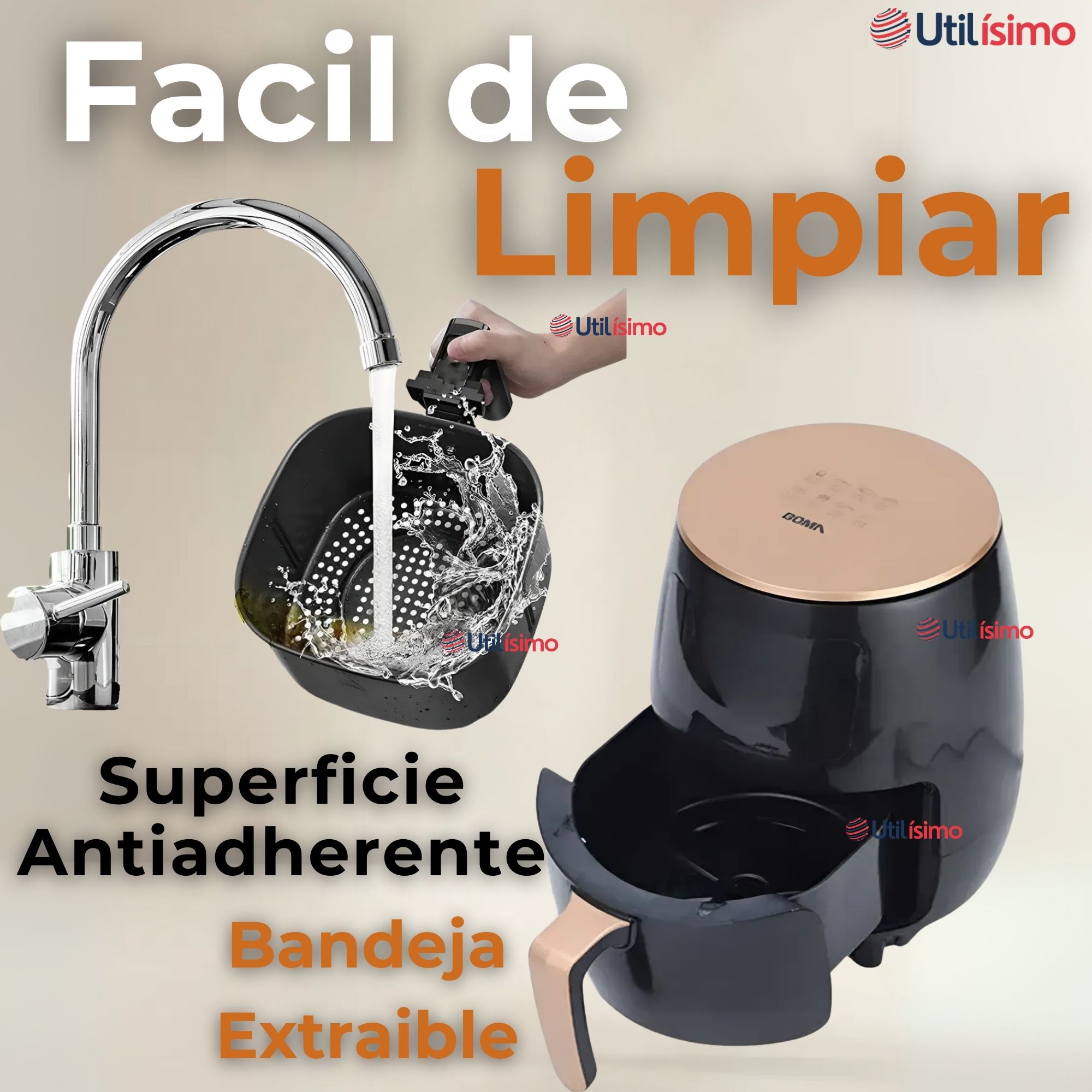 FREIDORA DE AIRE DIGITAL 6 LITROS 2400W AIR FRYER PREMIUM - 9