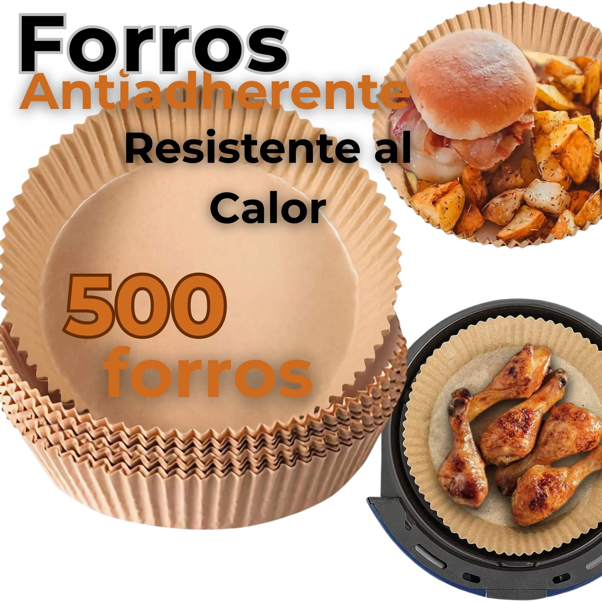 FREIDORA DE AIRE + 500 FORROS ANTIADHERENTE CAPACIDAD 6 LITROS 2400W DE POTENCIA - 13