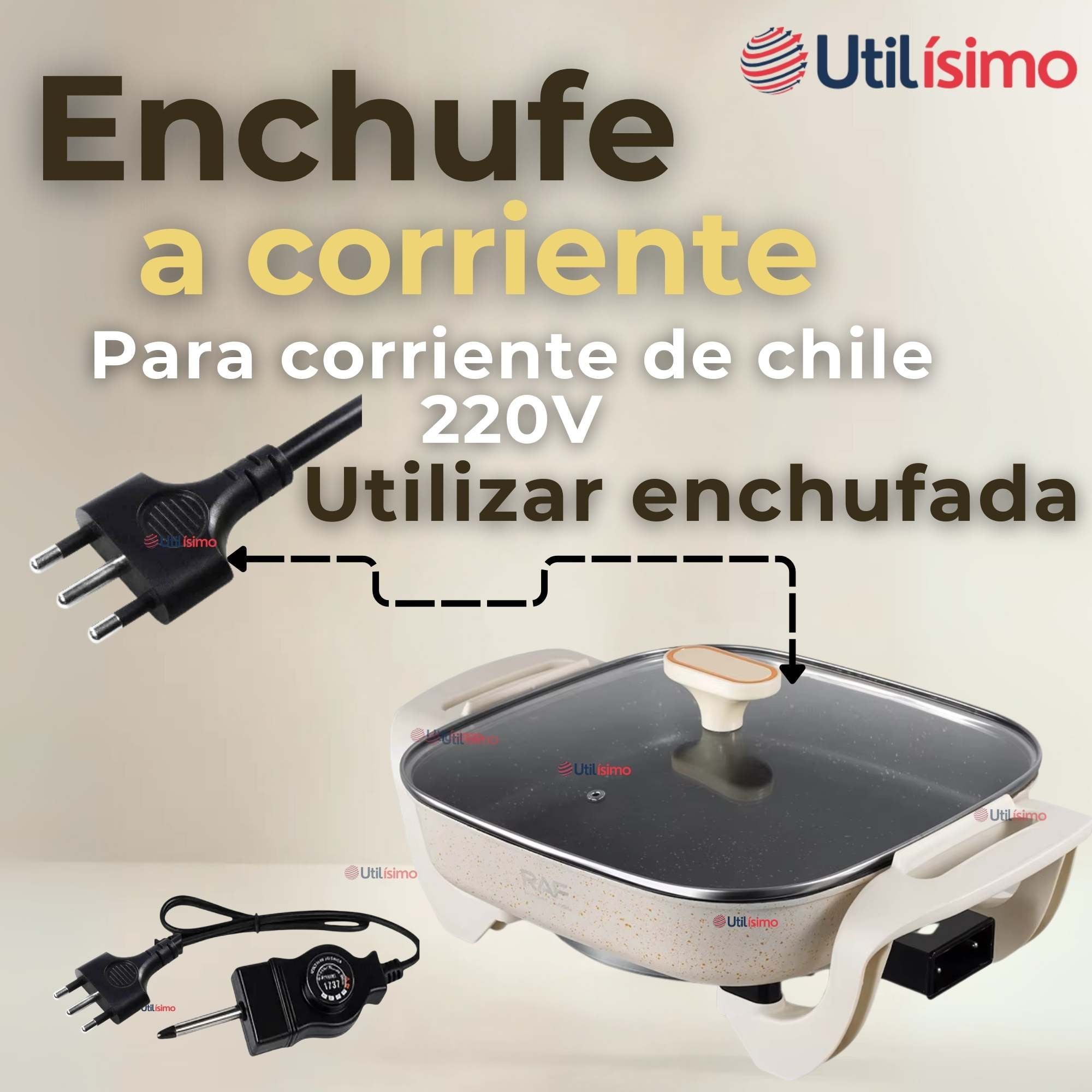 SARTEN ELÉCTRICO ANTIADHERENTE MULTIFUNCIONAL 5 LITROS 1200W DE POTENCIA - 6