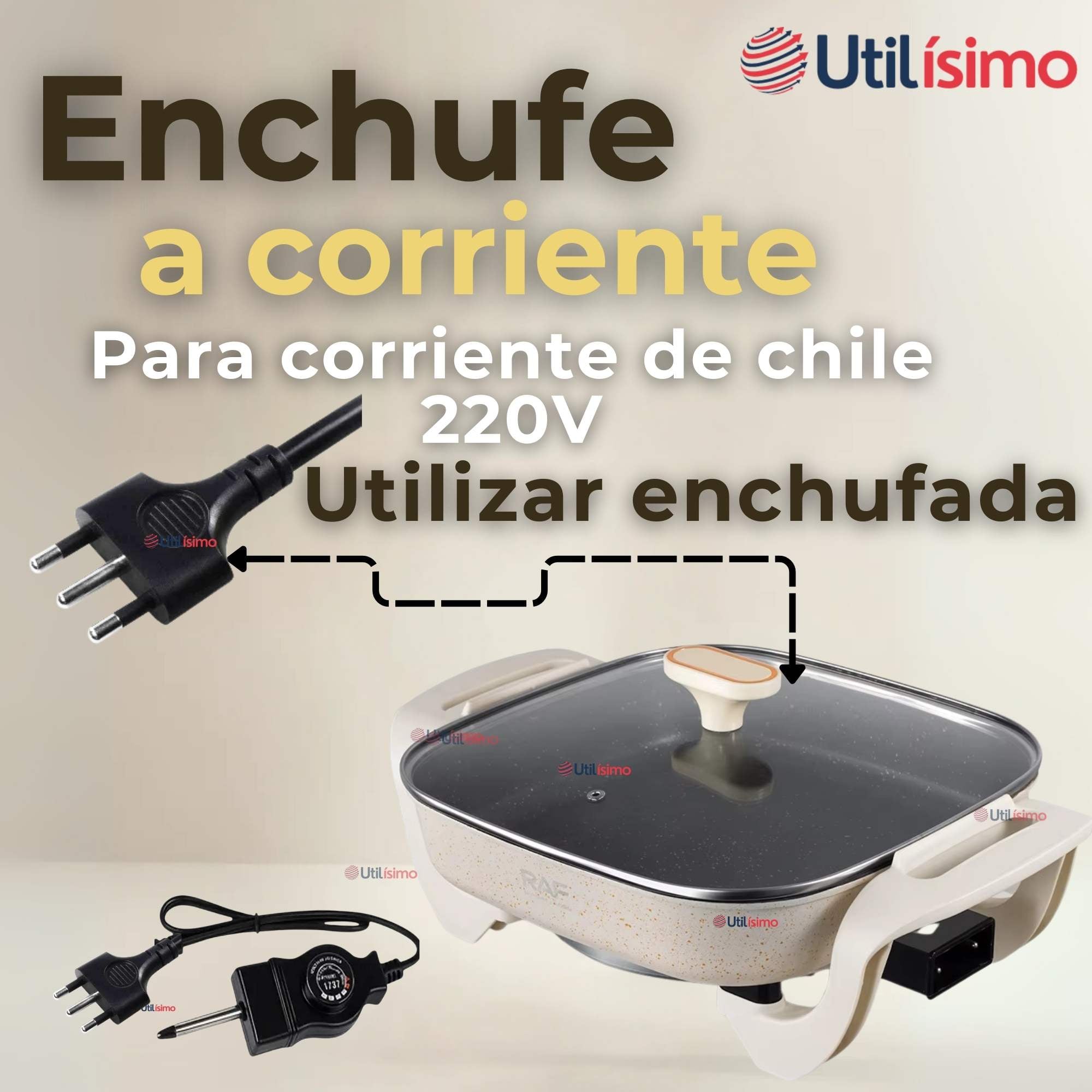 SARTEN ELÉCTRICO ANTIADHERENTE MULTIFUNCIONAL 5 LITROS 1200W DE POTENCIA - 6
