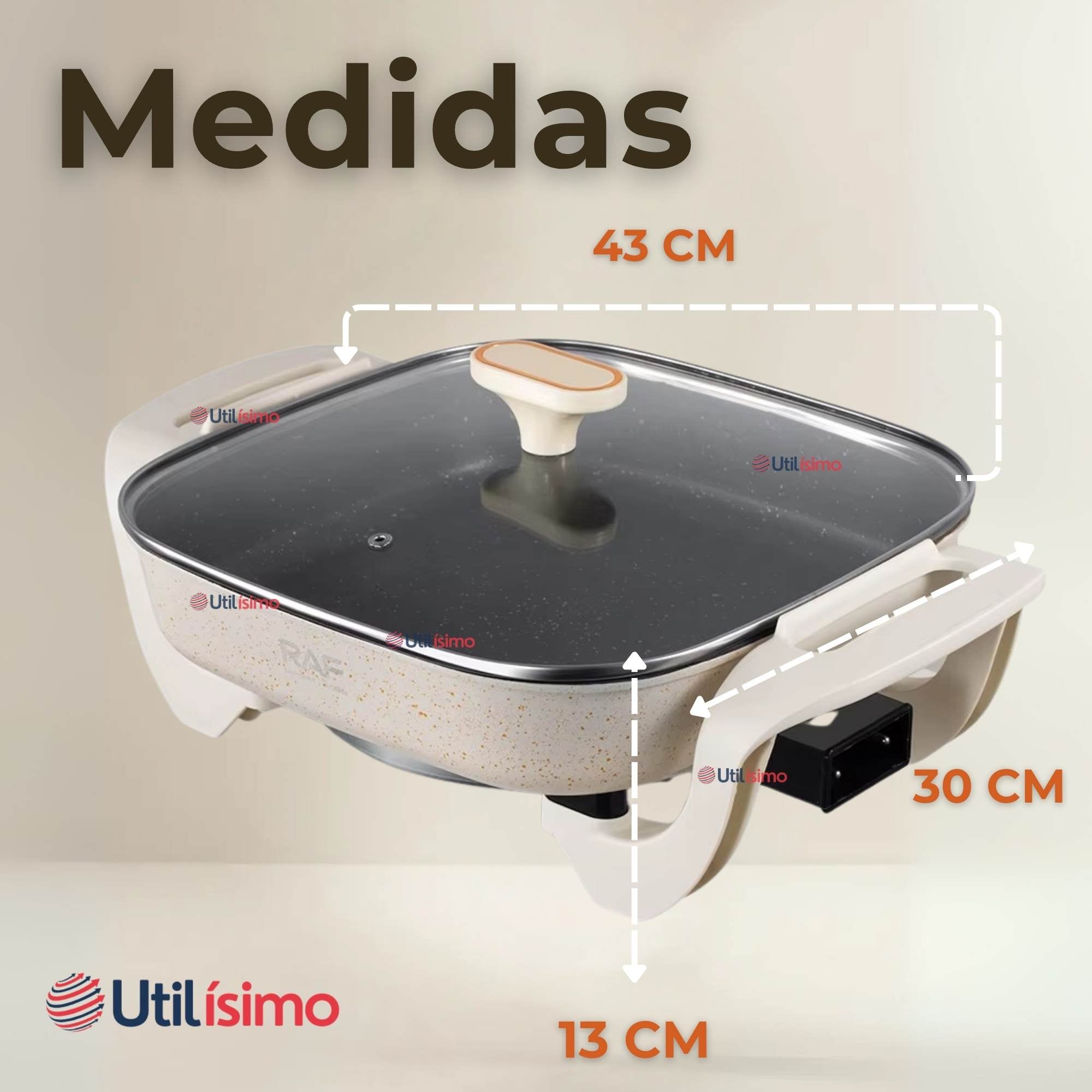SARTEN ELÉCTRICO ANTIADHERENTE MULTIFUNCIONAL 5 LITROS 1200W DE POTENCIA - 3