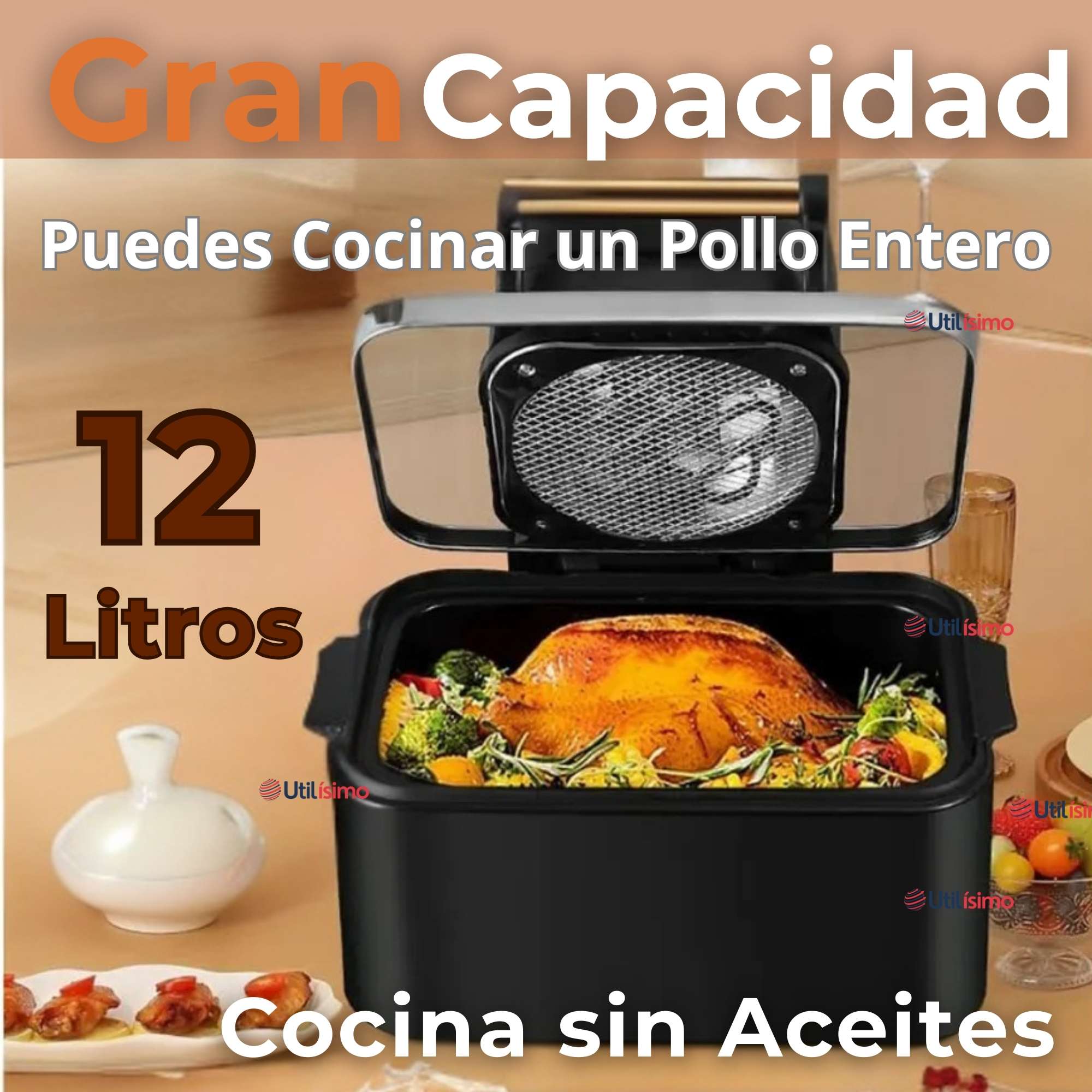 FREIDORA DE AIRE PANTALLA DIGITAL 12 LITROS 1700W AIR FRYER - 6