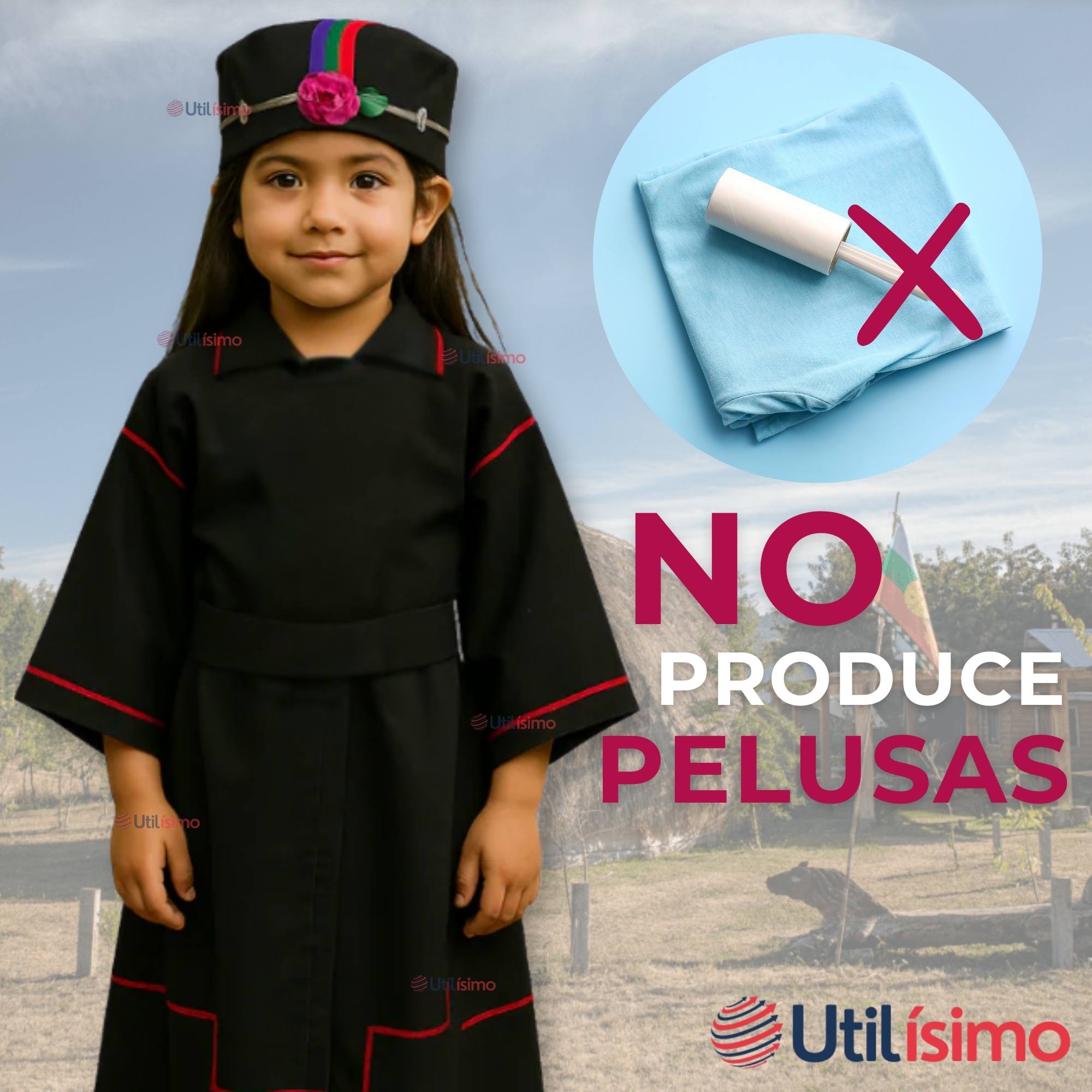 TRAJE VESTIDO MAPUCHE NIÑA 0 MESES HASTA TALLA S VESTIMENTA TIPICA - 4