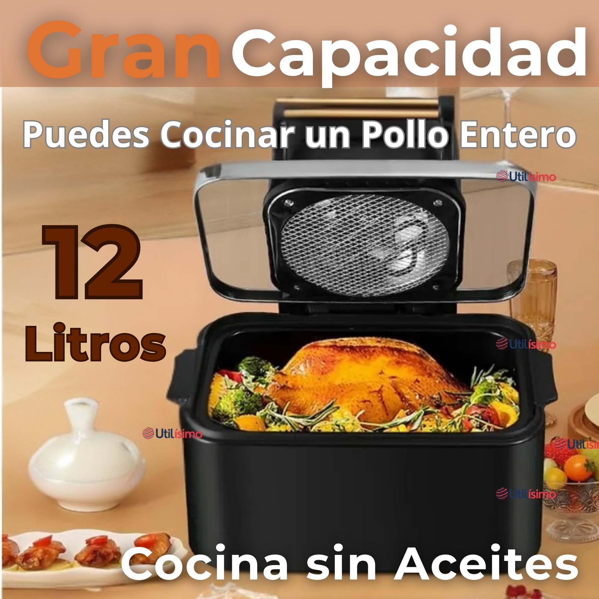FREIDORA DE AIRE PANTALLA DIGITAL 12 LITROS 1700W AIR FRYER - 6