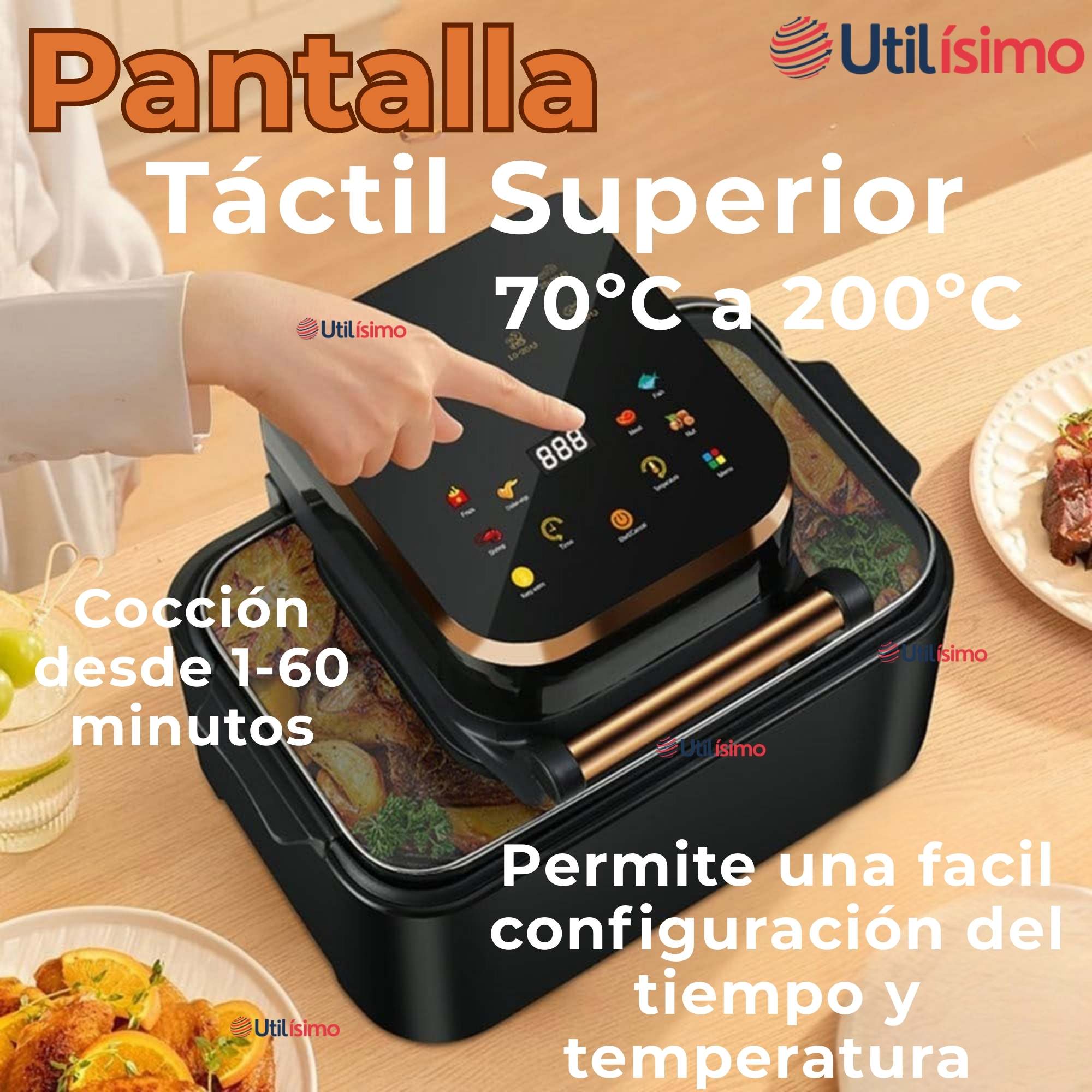FREIDORA DE AIRE PANTALLA DIGITAL 12 LITROS 1700W AIR FRYER - 7