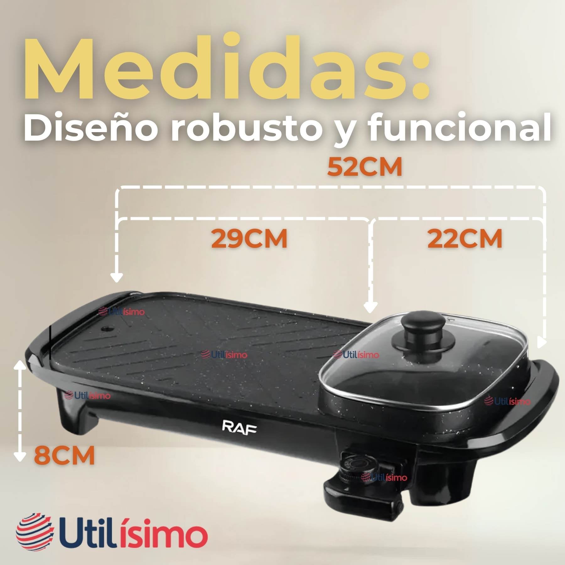 PLANCHA PARRILLERA ASADOR ELE CTRICO 2 EN 1 CHURRASQUERA - 4