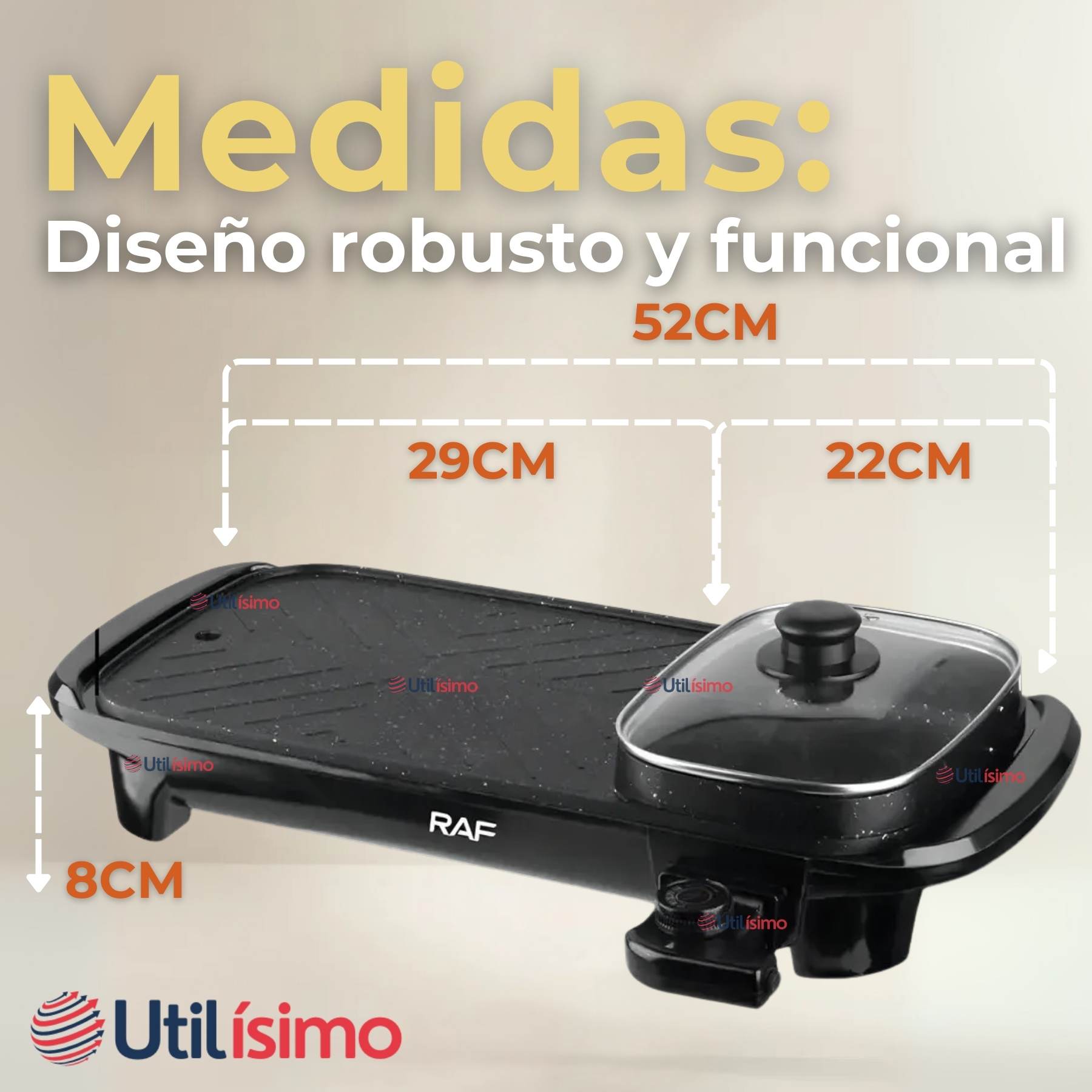 PLANCHA PARRILLERA ASADOR ELE CTRICO 2 EN 1 CHURRASQUERA - 4
