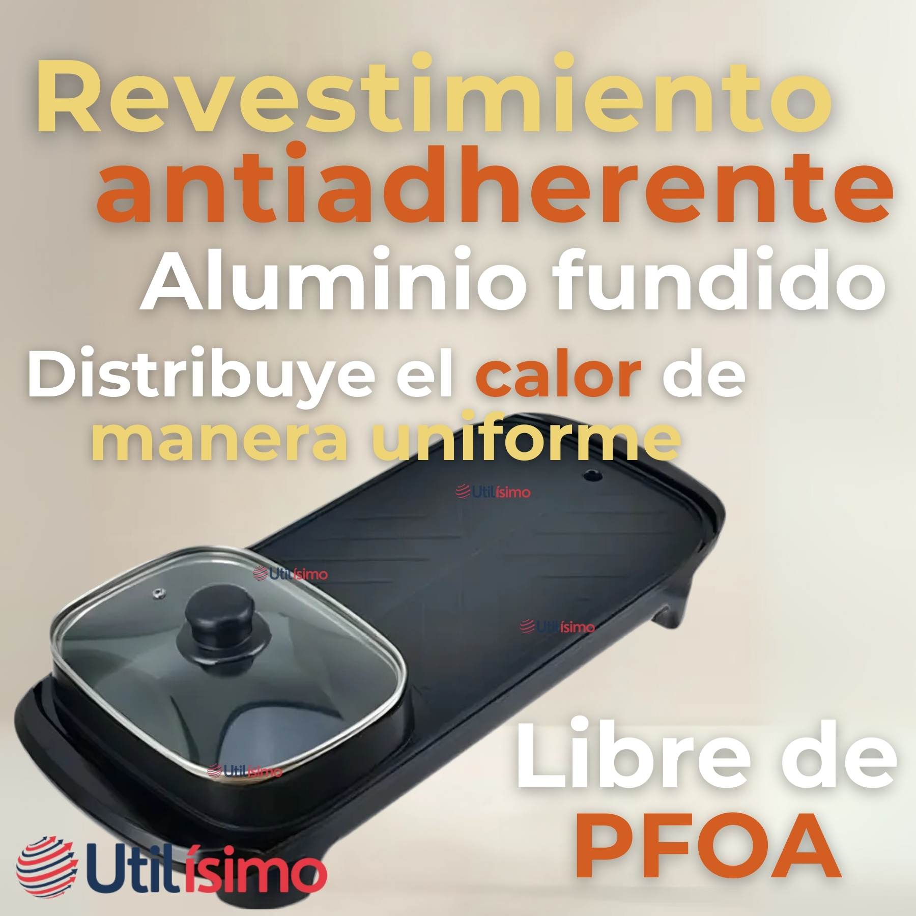 PLANCHA PARRILLERA ASADOR ELE CTRICO 2 EN 1 CHURRASQUERA - 8