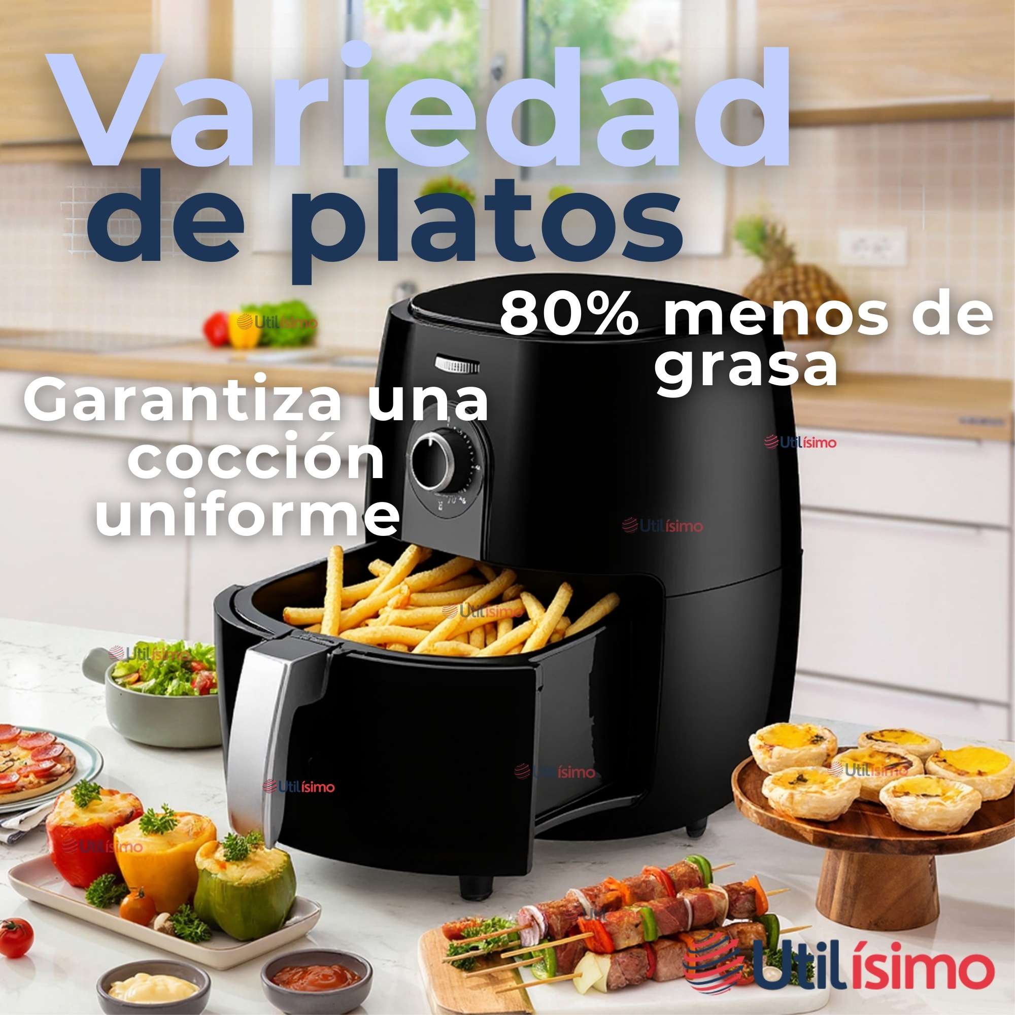 FREIDORA DE AIRE 5 LITROS 1350W POTENCIA AIR FRYER PREMIUM - 6