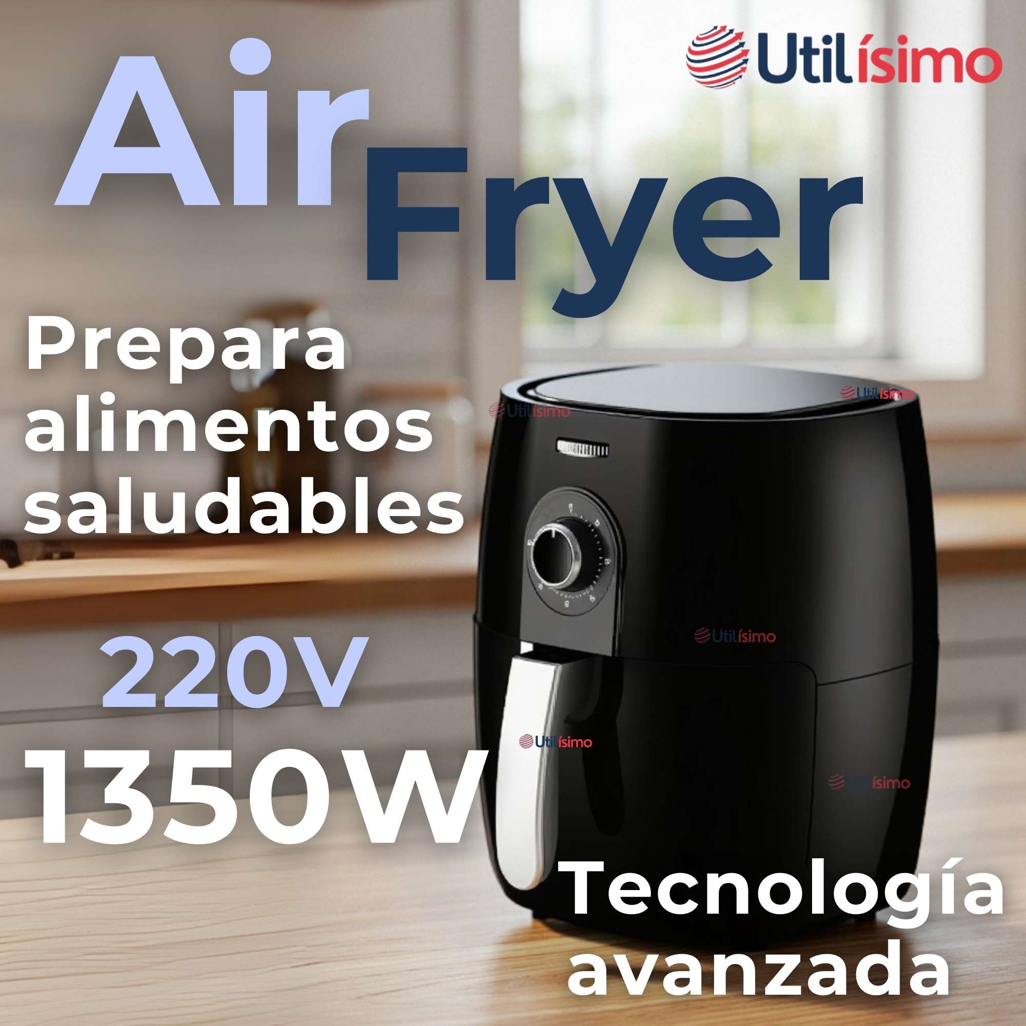 FREIDORA DE AIRE 5 LITROS 1350W POTENCIA AIR FRYER PREMIUM - 4