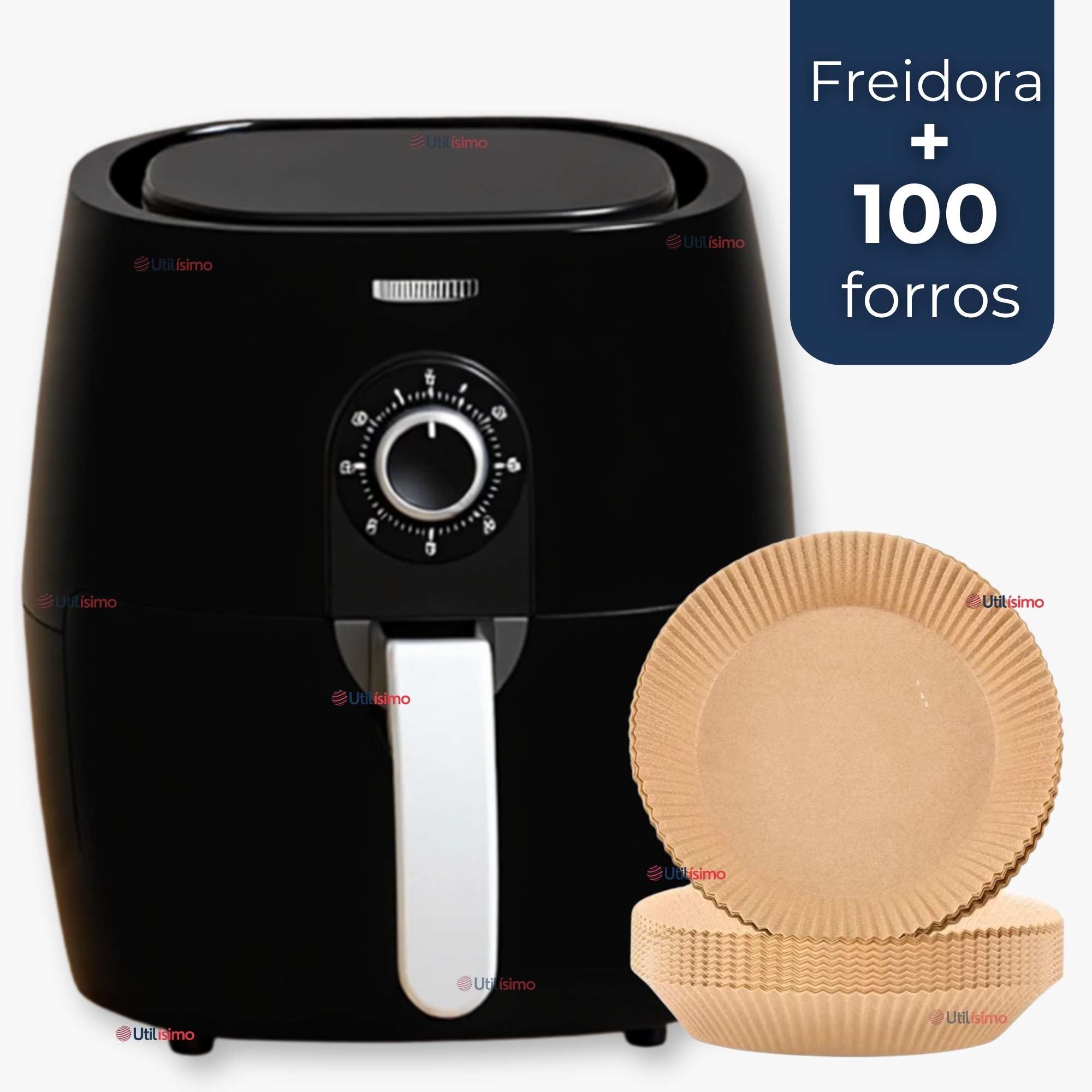 FREIDORA DE AIRE PREMIUM 5 LITROS 1350W+KIT DE 100 FORROS DE PAPEL DESECHABLE - 1