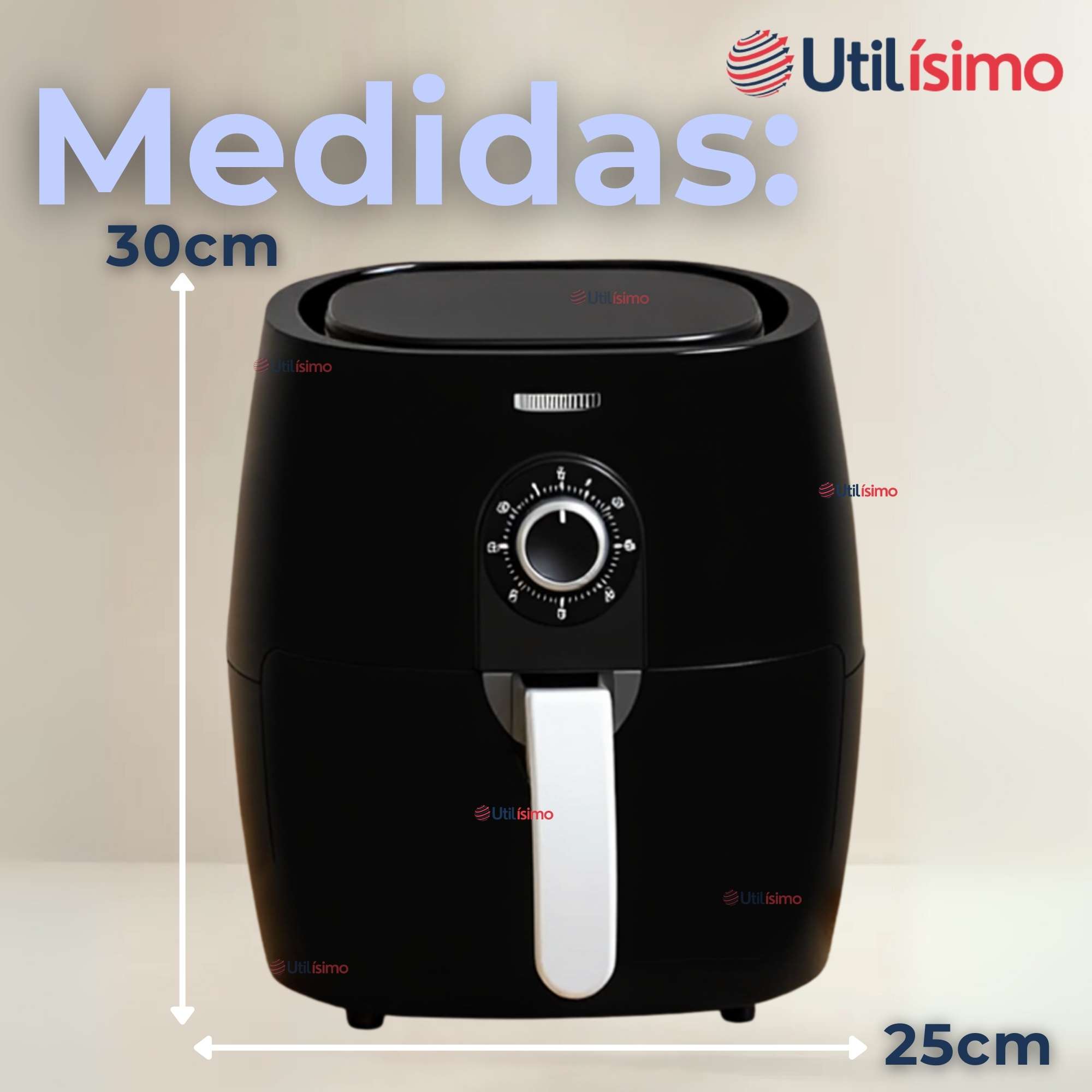 FREIDORA DE AIRE PREMIUM 5 LITROS 1350W+KIT DE 100 FORROS DE PAPEL DESECHABLE - 8