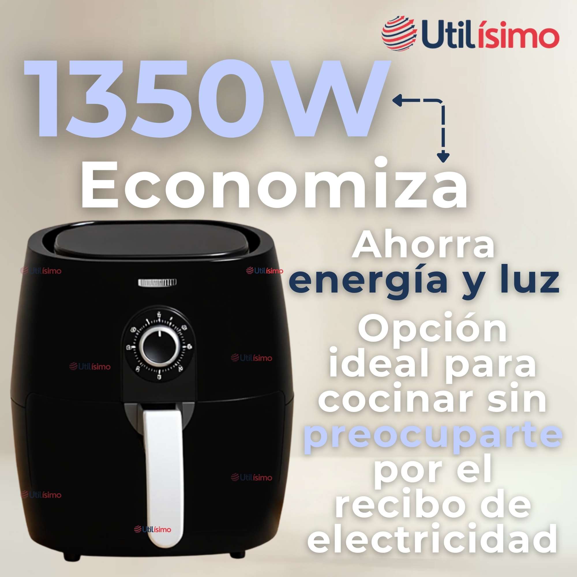 FREIDORA DE AIRE PREMIUM 5 LITROS 1350W+KIT DE 100 FORROS DE PAPEL DESECHABLE - 10