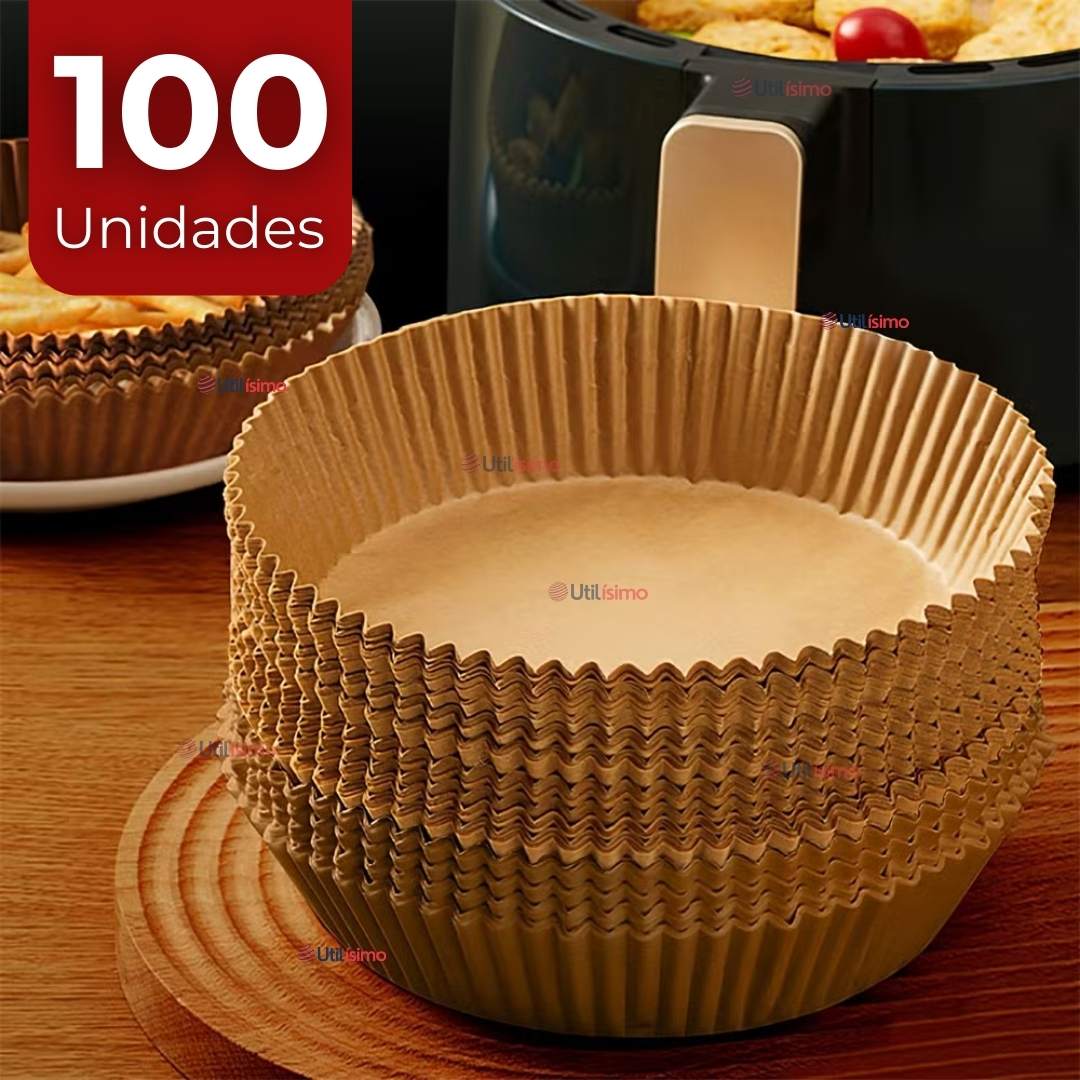 KIT DE 100 UNIDADES FORROS DESECHABLES ANTIADHERENTES PAPEL PARA FREIDORA DE AIRE - 1