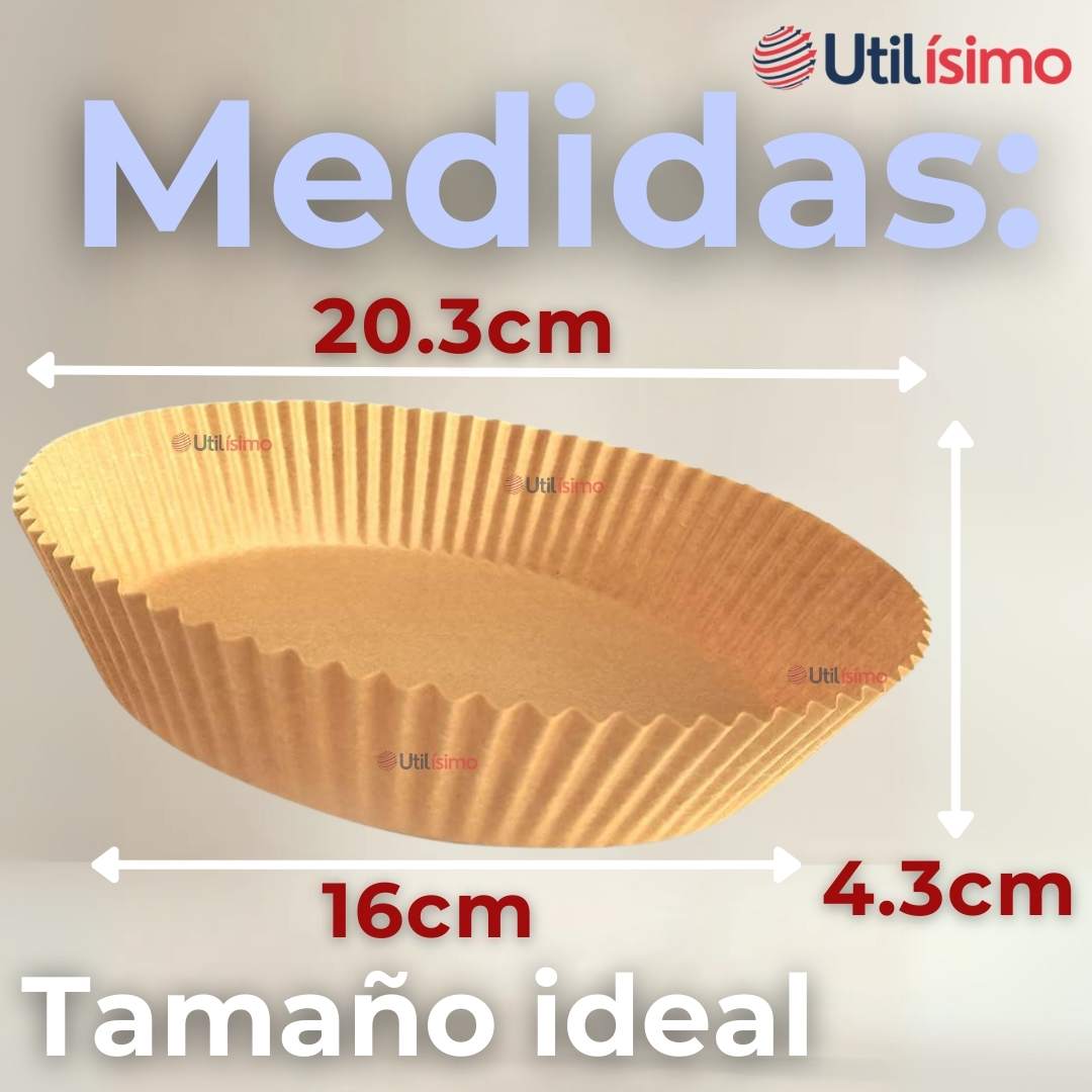 KIT DE 100 UNIDADES FORROS DESECHABLES ANTIADHERENTES PAPEL PARA FREIDORA DE AIRE - 4