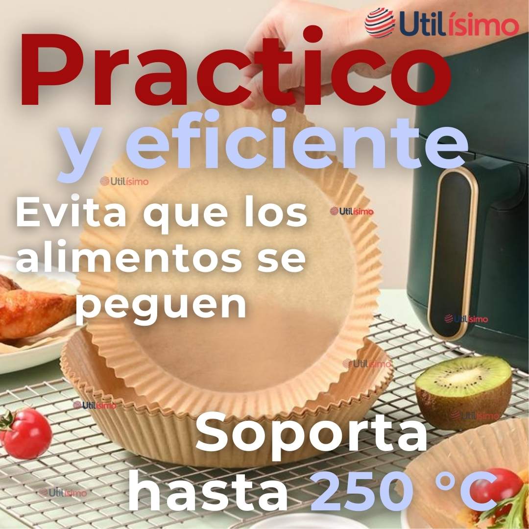 KIT DE 100 UNIDADES FORROS DESECHABLES ANTIADHERENTES PAPEL PARA FREIDORA DE AIRE - 5