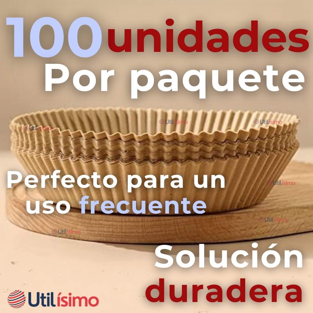 KIT DE 100 UNIDADES FORROS DESECHABLES ANTIADHERENTES PAPEL PARA FREIDORA DE AIRE - 9