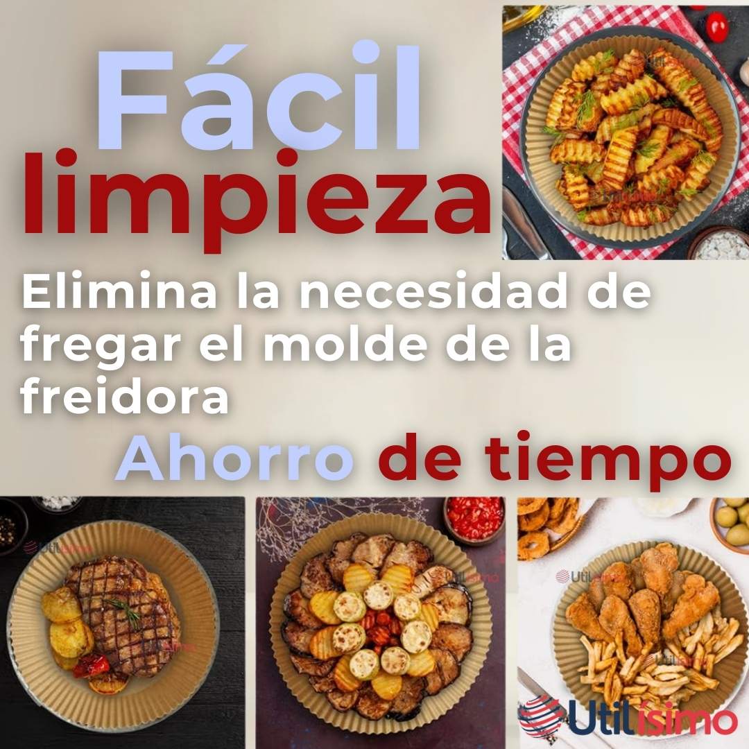 KIT DE 100 UNIDADES FORROS DESECHABLES ANTIADHERENTES PAPEL PARA FREIDORA DE AIRE - 8