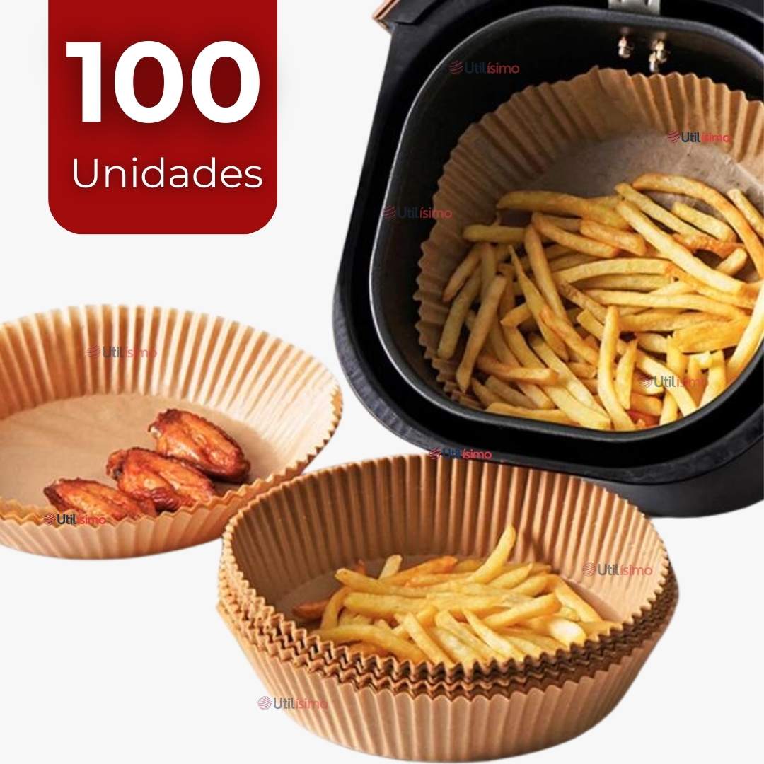 KIT DE 100 UNIDADES FORROS DESECHABLES ANTIADHERENTES PAPEL PARA FREIDORA DE AIRE - 1