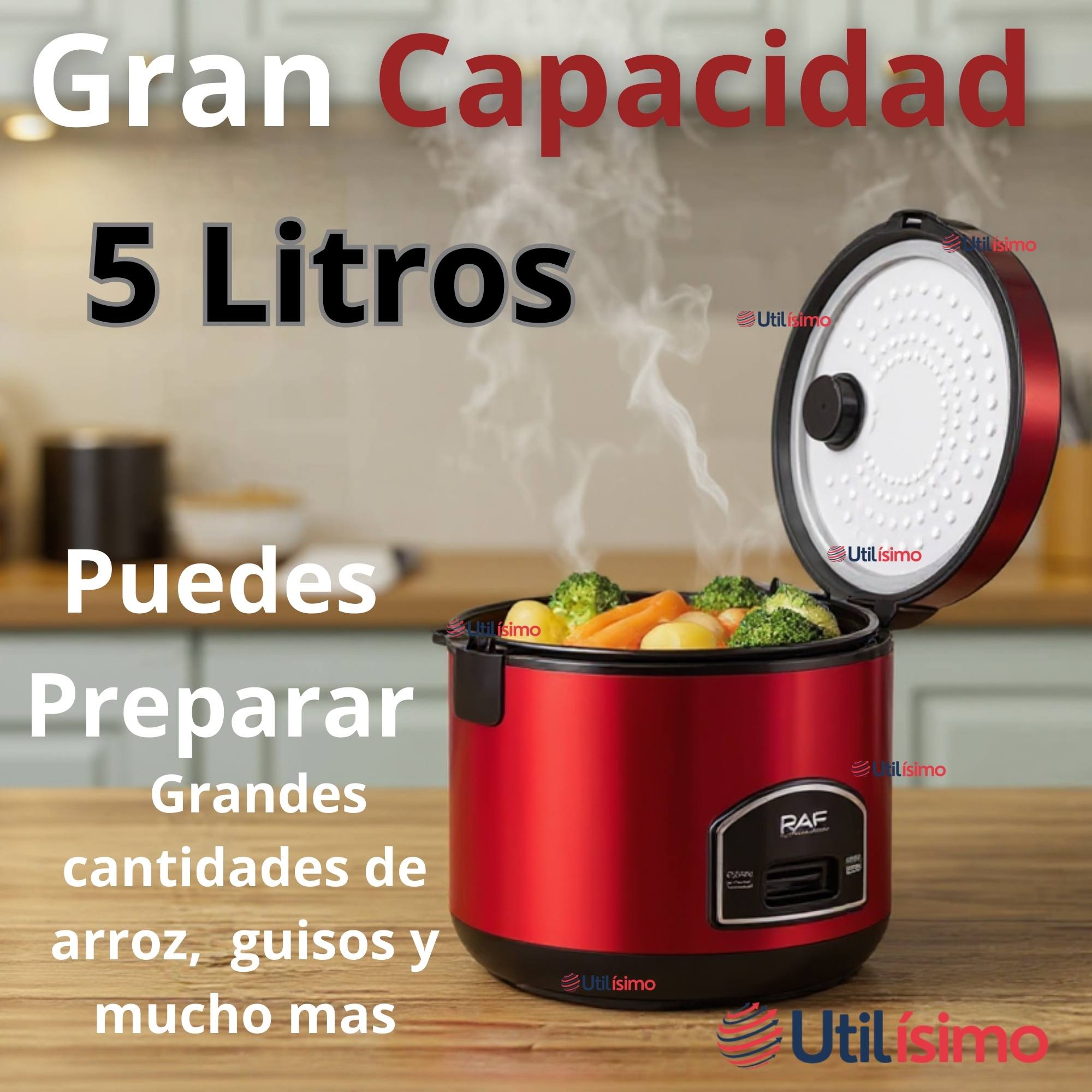 OLLA ARROCERA MULTIFUNCIONAL ELÉCTRICA 5 LITROS 900W DE POTENCIA - 6