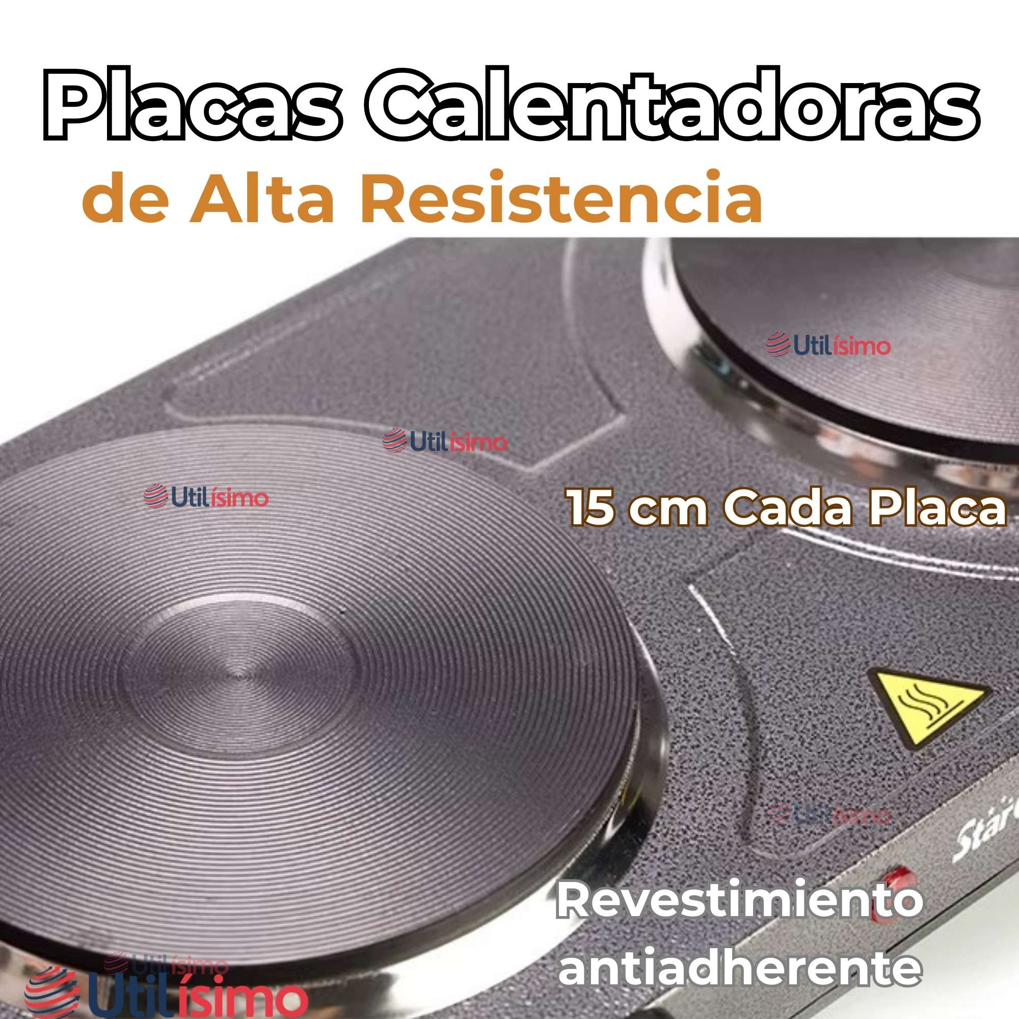 COCINA ELÉCTRICA 2 PLATOS COCINILLA PORTATIL 2000W DE POTENCIA - 9