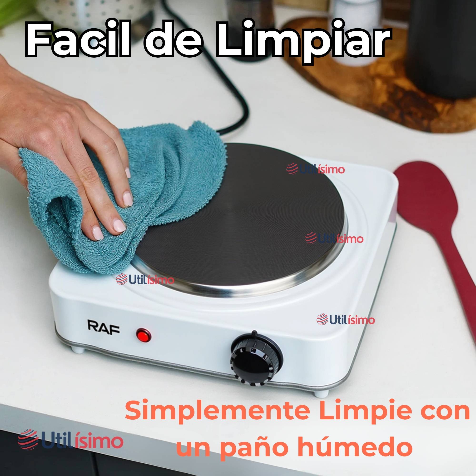 COCINA ELÉCTRICA PORTÁTIL 1 PLATO 1000W DE POTENCIA BLANCO - 11