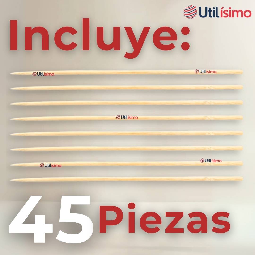 PACK 45 PIEZAS BROCHETAS PARA ANTICUCHOS PINCHOS BAMBU PALILLOS 35CM - 2