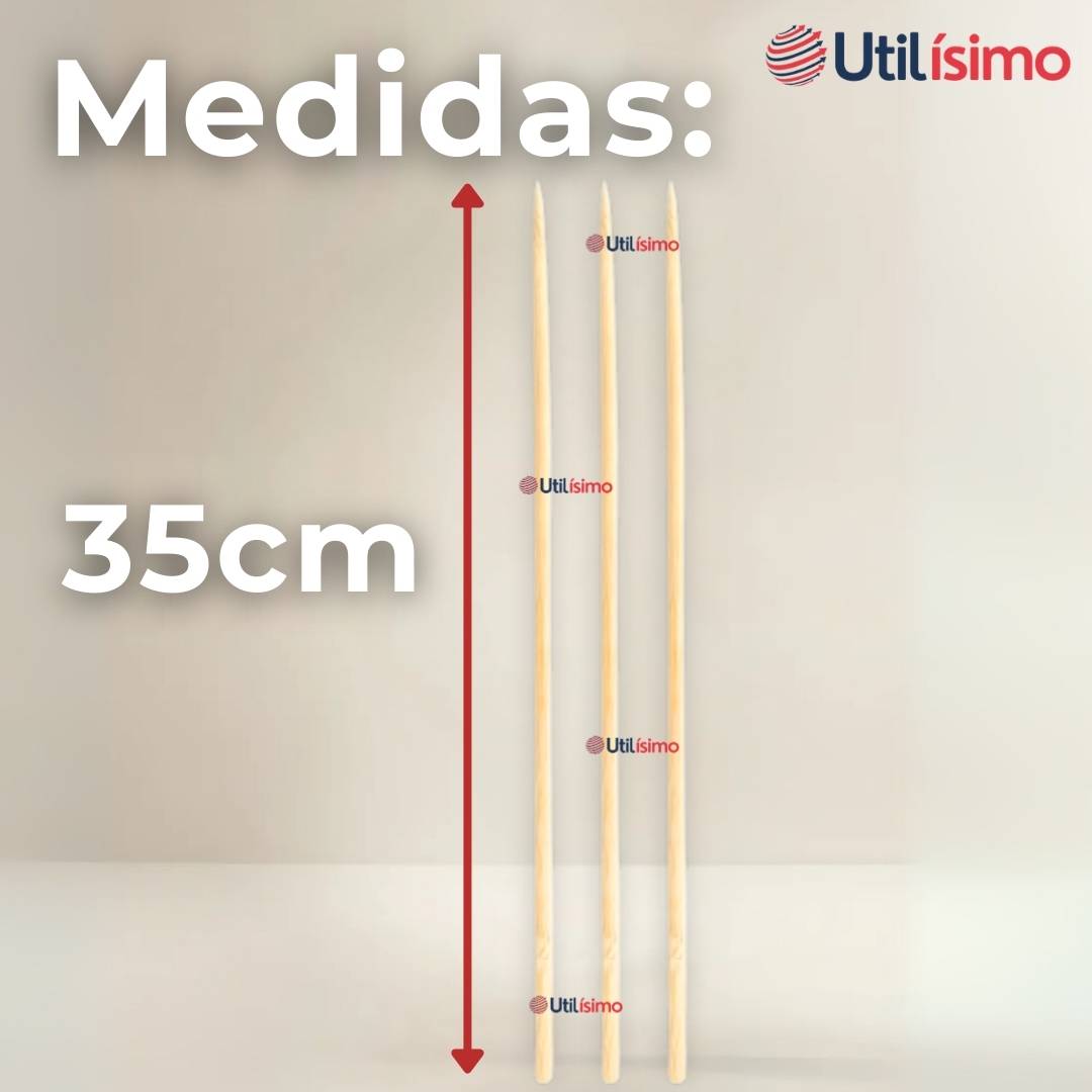 PACK 45 PIEZAS BROCHETAS PARA ANTICUCHOS PINCHOS BAMBU PALILLOS 35CM - 4