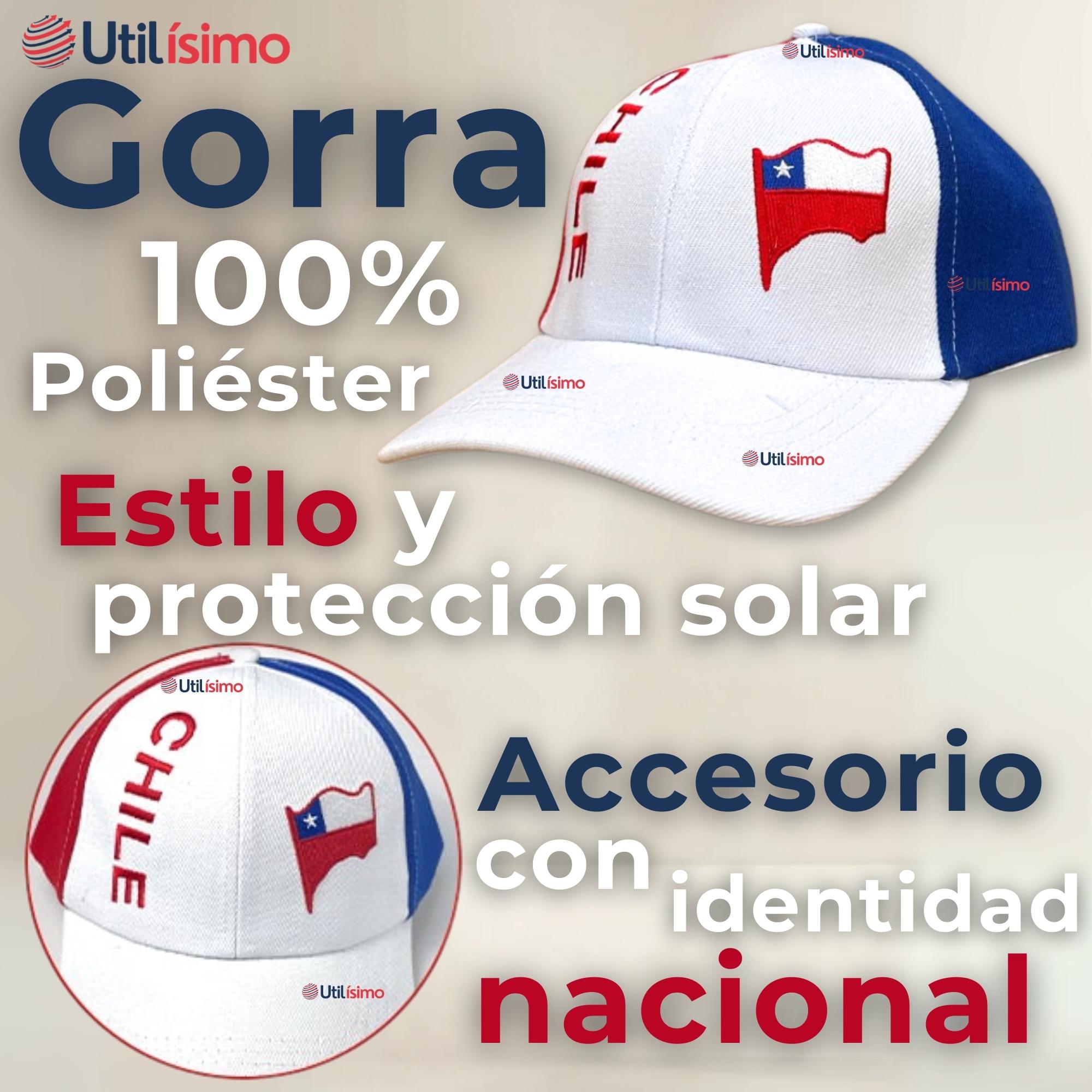 GORRO JOCKEY TALLA UNICA ALTA CALIDAD POLIE STER ESTAMPADO CHILENO - 2