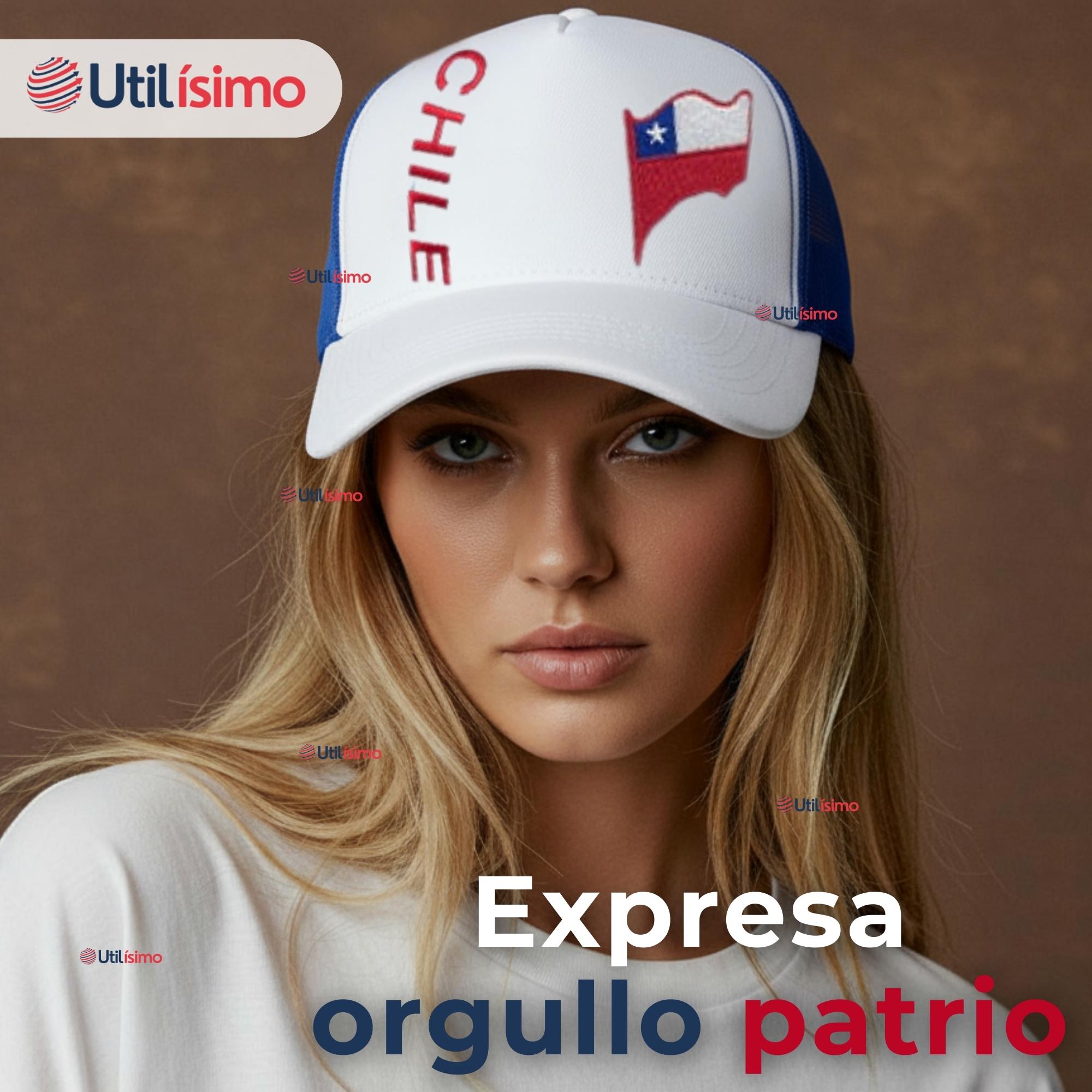 GORRO JOCKEY TALLA UNICA ALTA CALIDAD POLIE STER ESTAMPADO CHILENO - 6