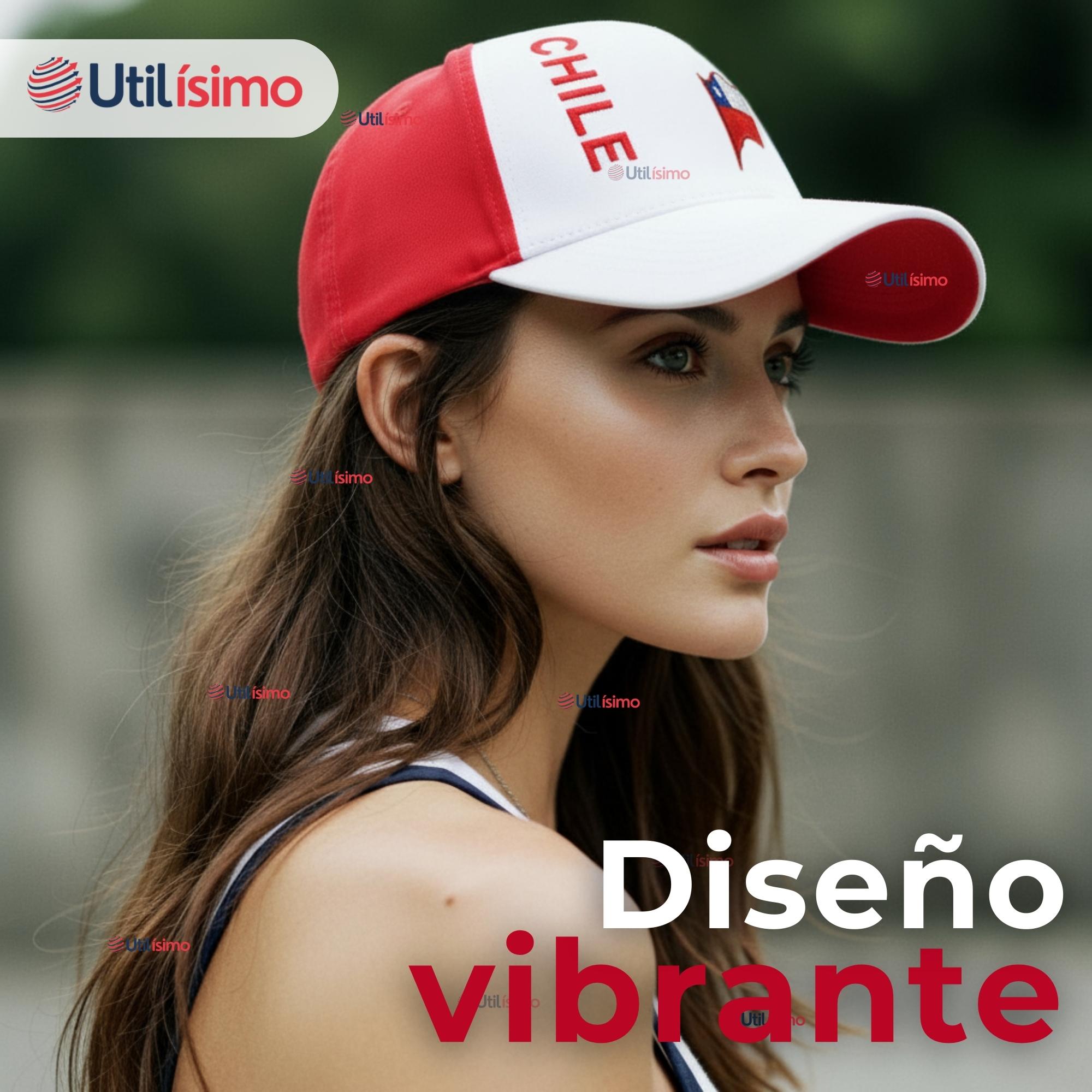 GORRO JOCKEY TALLA UNICA ALTA CALIDAD POLIE STER ESTAMPADO CHILENO - 3