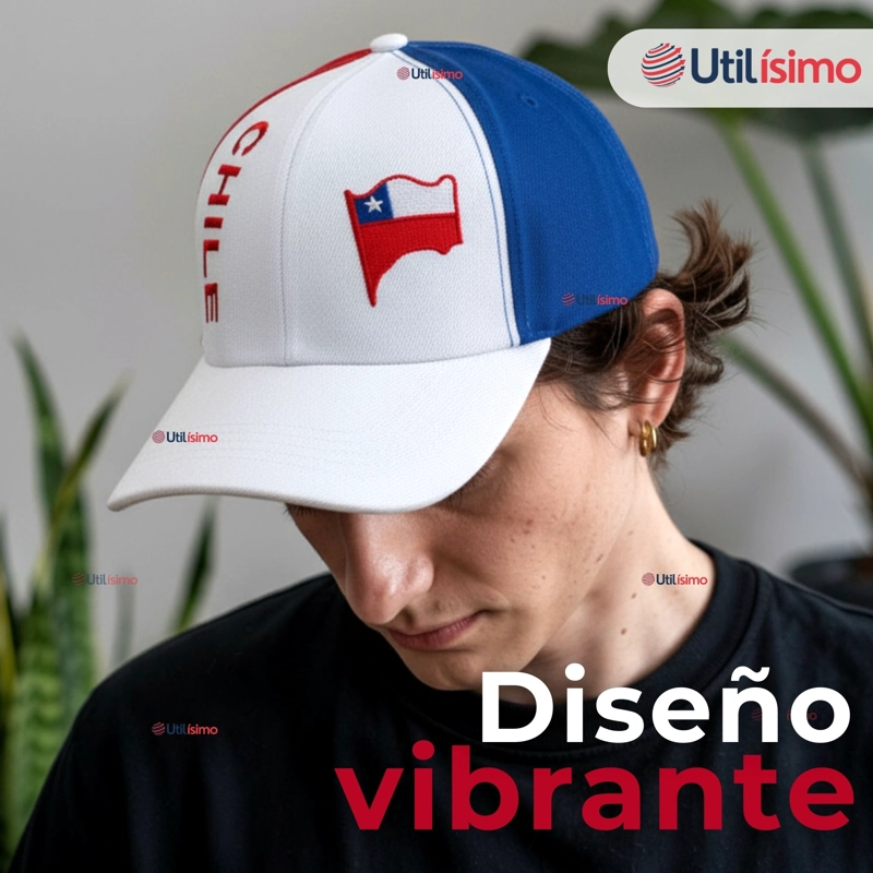 GORRO JOCKEY TALLA UNICA ALTA CALIDAD POLIE STER ESTAMPADO CHILENO - 3