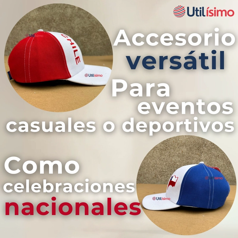 GORRO JOCKEY TALLA UNICA ALTA CALIDAD POLIE STER ESTAMPADO CHILENO - 7