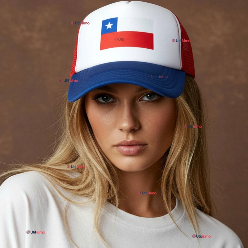GORRO JOCKEY TALLA UNICA AJUSTABLE MALLA POLIE STER ESTAMPADO CHILENO - 1