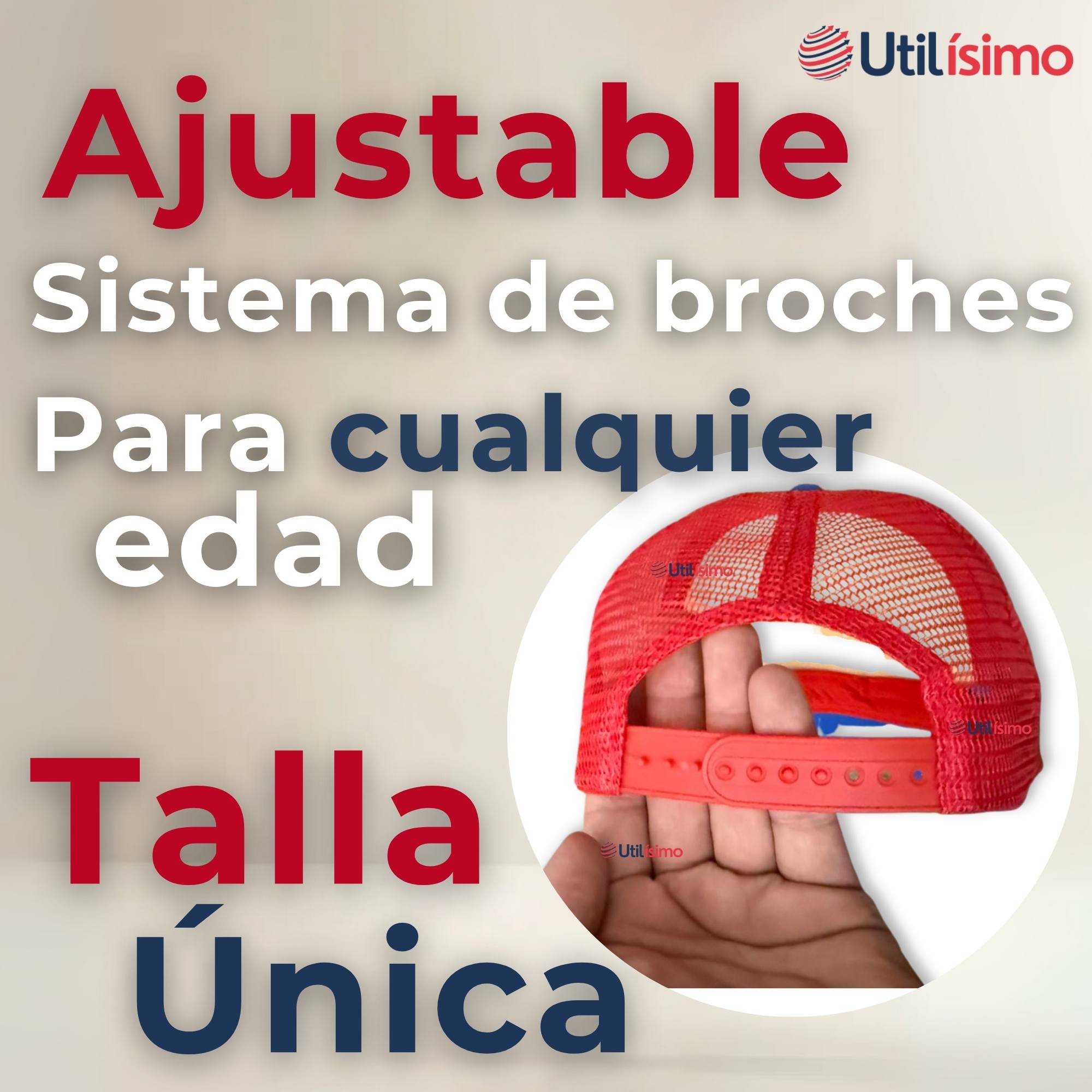 GORRO JOCKEY TALLA UNICA AJUSTABLE MALLA POLIE STER ESTAMPADO CHILENO - 4
