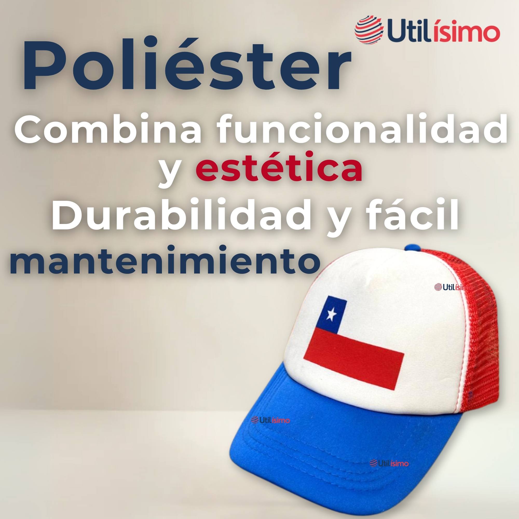 GORRO JOCKEY TALLA UNICA AJUSTABLE MALLA POLIE STER ESTAMPADO CHILENO - 9