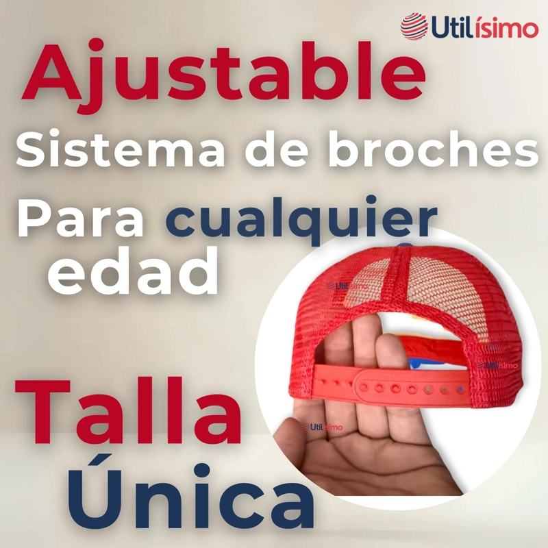GORRO JOCKEY TALLA UNICA AJUSTABLE MALLA POLIE STER ESTAMPADO CHILENO - 4