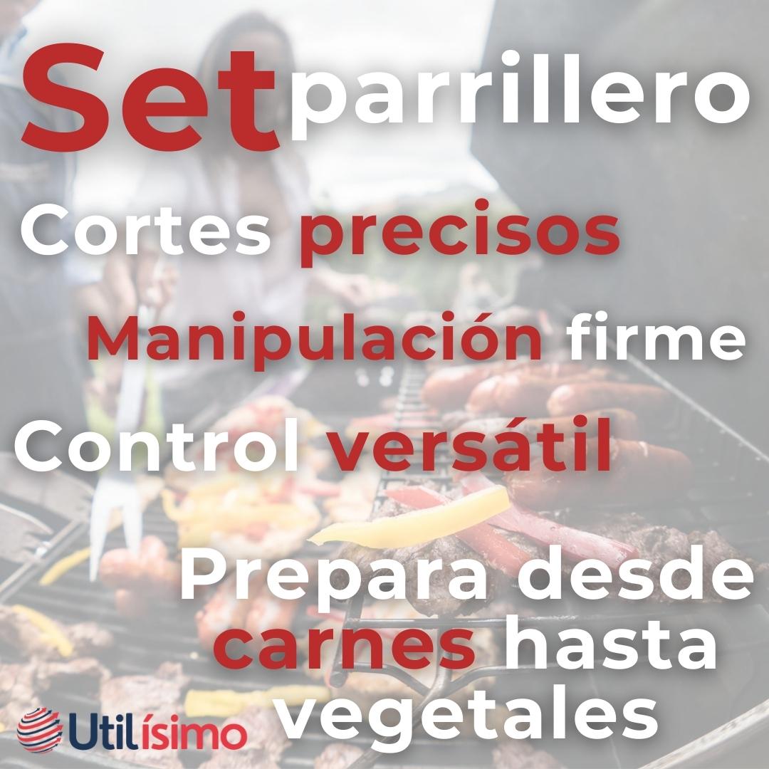 SET CUCHILLO + TENEDOR PARA PARRILLAS Y ASADOS ACERO INOXIDABLE - 10