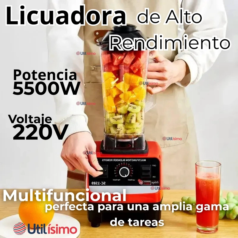 LICUADORA JUGUERA POTENTE MULTIFUNCIONAL JARRA DE PLASTICO 2L 5500W DE POTENCIA + MANGO TRITURADOR - 3
