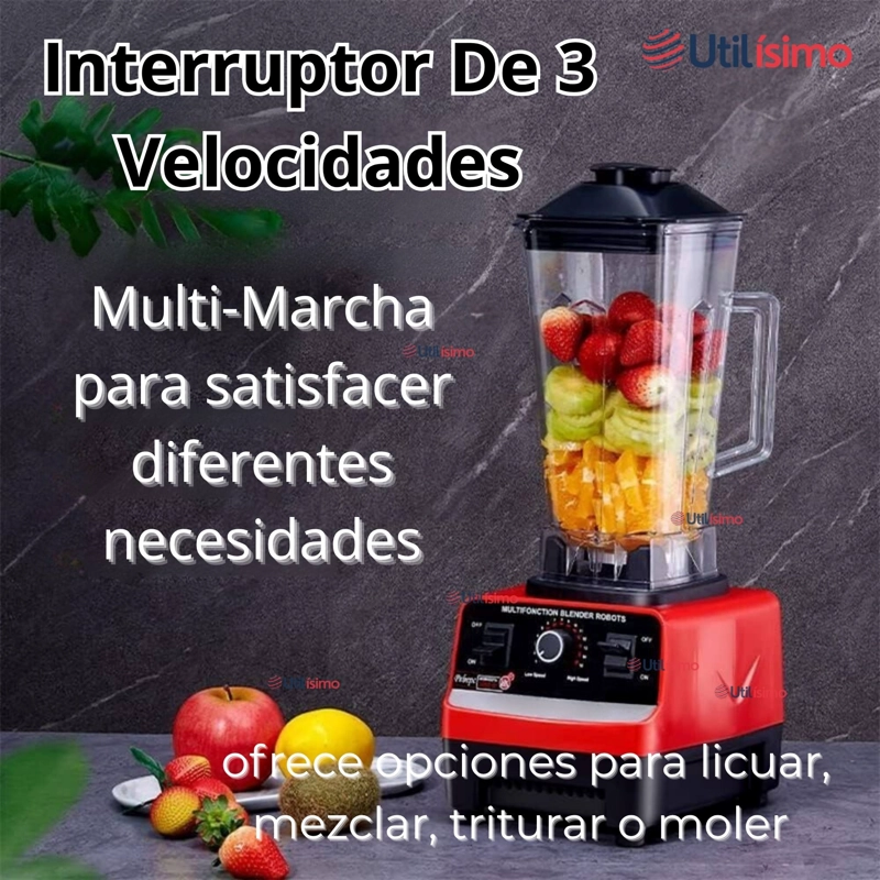 LICUADORA JUGUERA POTENTE MULTIFUNCIONAL JARRA DE PLASTICO 2L 5500W DE POTENCIA + MANGO TRITURADOR - 8