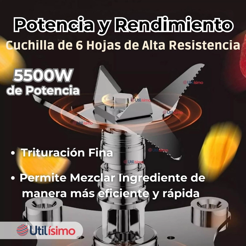 LICUADORA JUGUERA POTENTE MULTIFUNCIONAL JARRA DE PLASTICO 2L 5500W DE POTENCIA + MANGO TRITURADOR - 9
