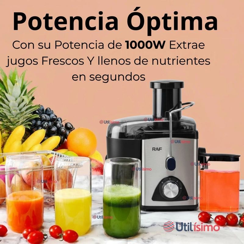 EXTRACTOR EXPRIMIDOR DE JUGOS ELE CTRICO 1000W DE POTENCIA FRUTAS Y VERDURAS - 6